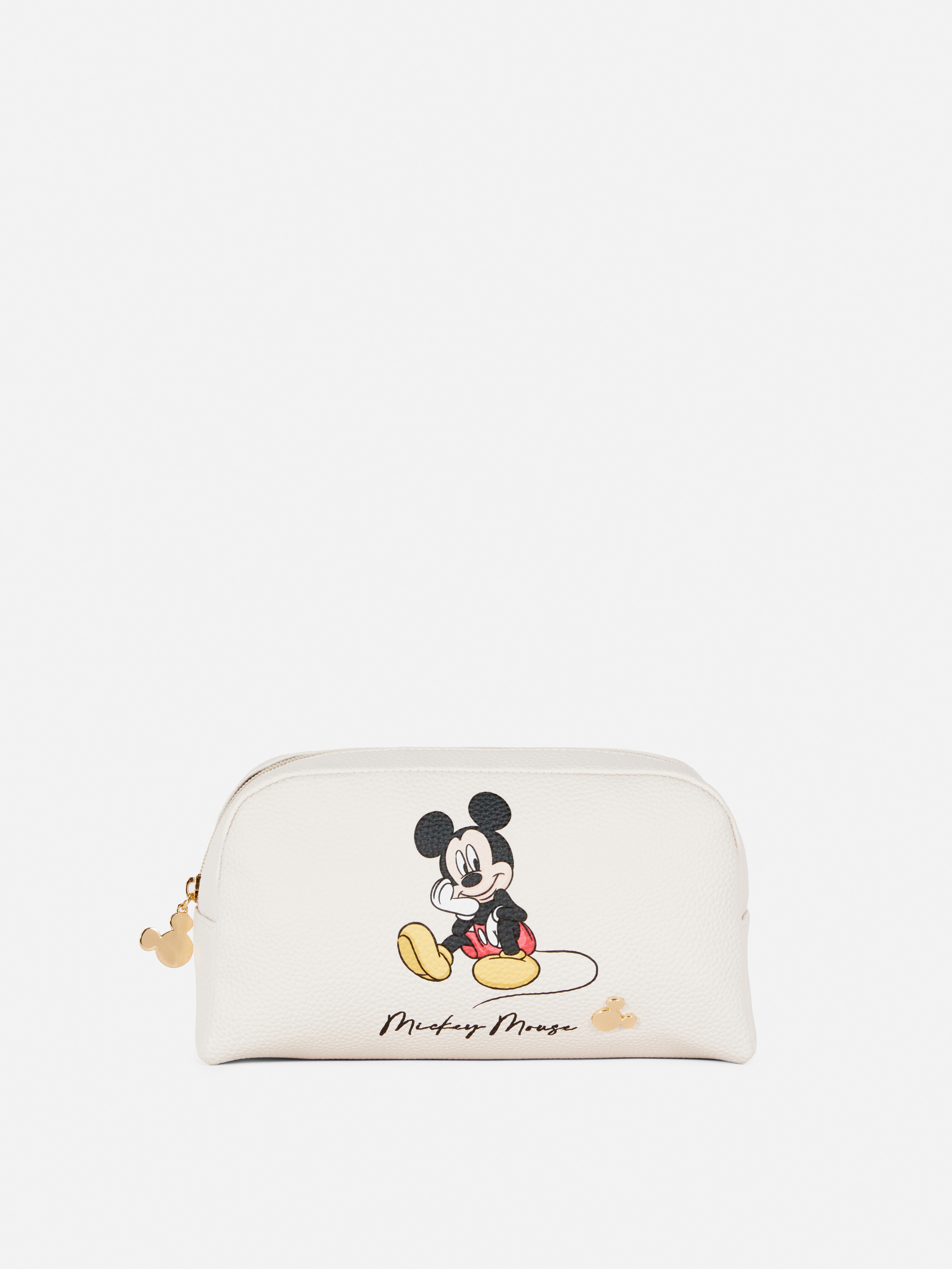 Disney's Mickey Mouse Faux Leather Makeup Bag Ecru