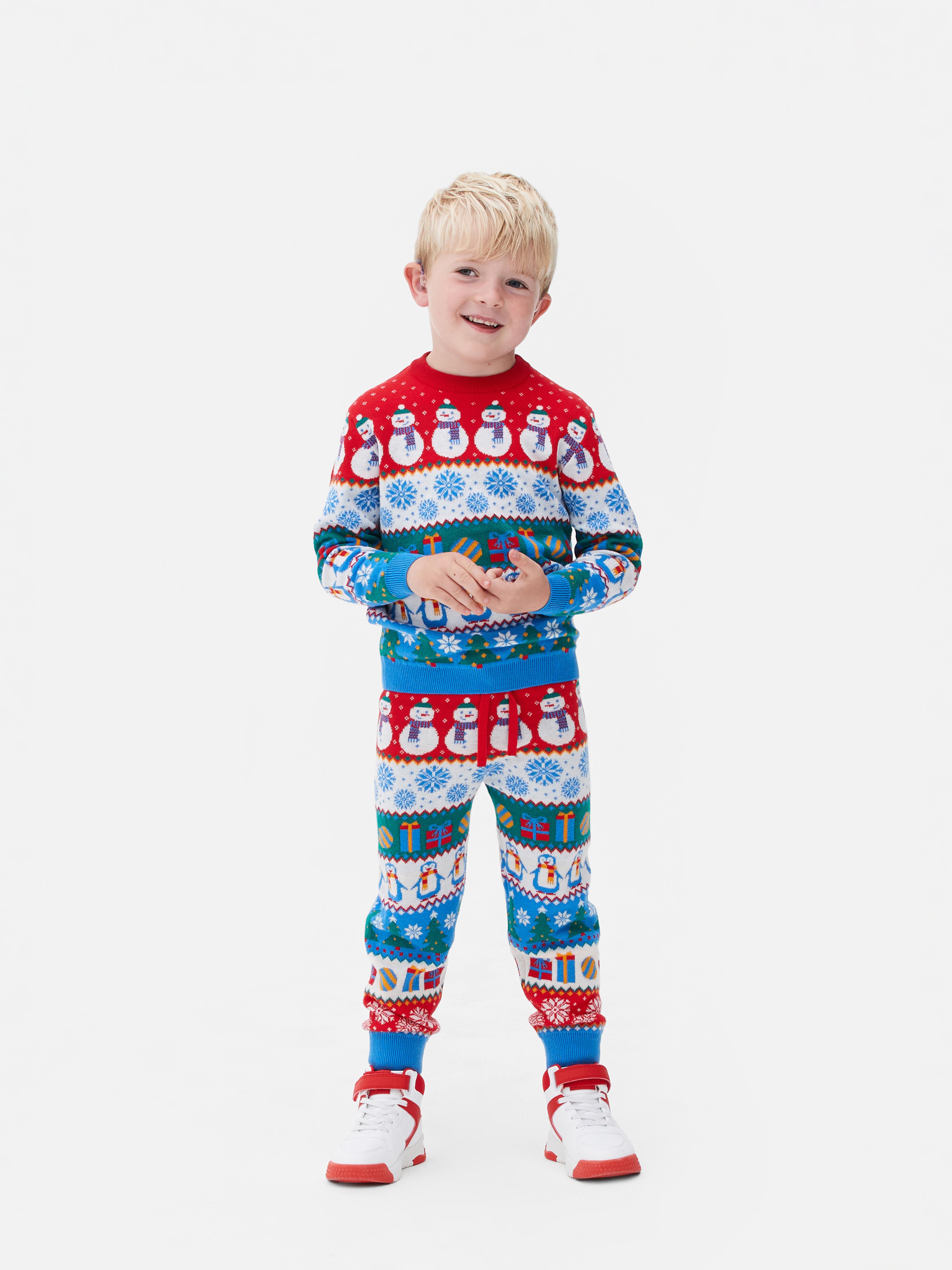 Weihnachtspullover mit Norwegermuster für Kinder