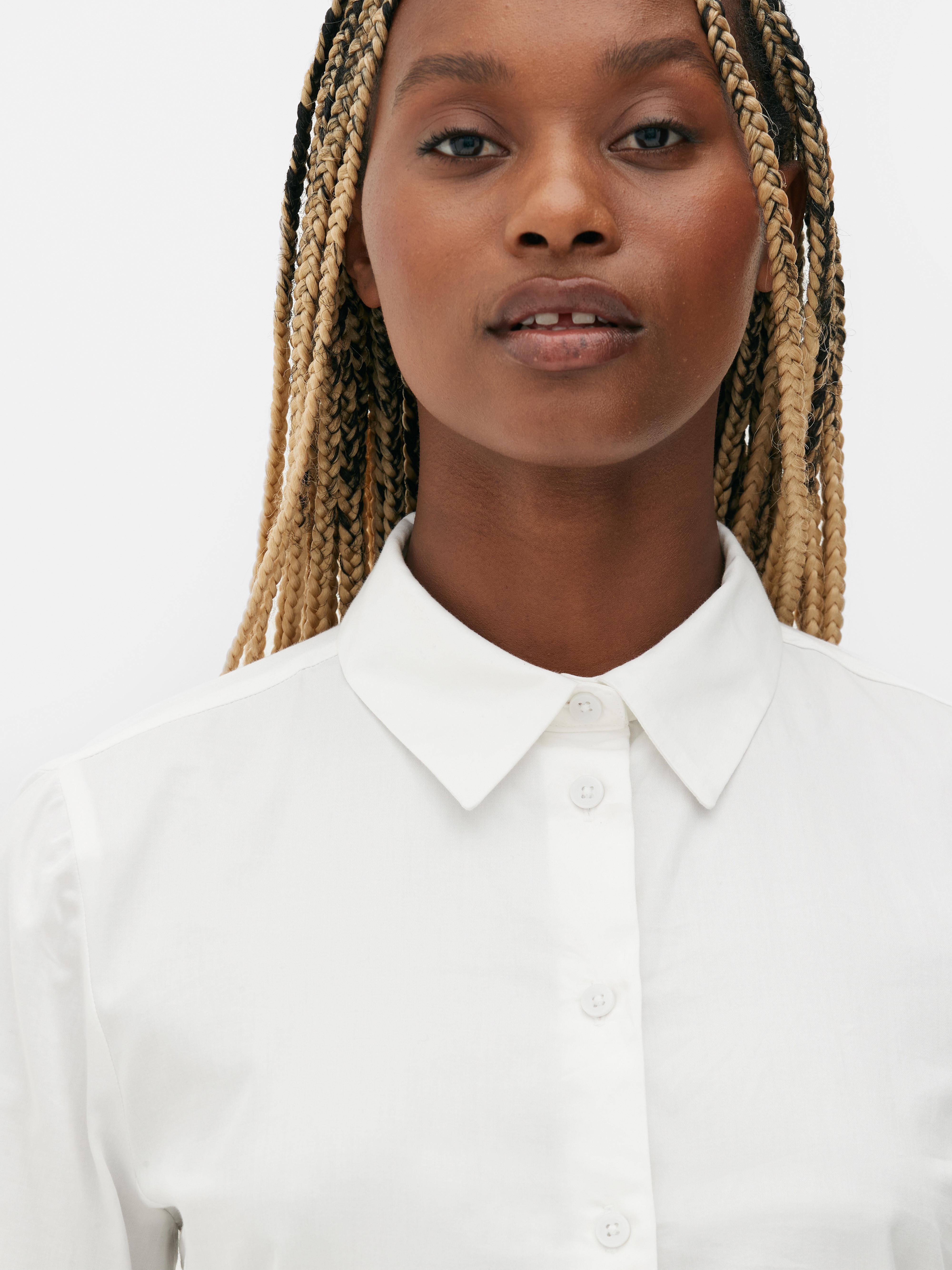 Womens White Slim Fit Cotton Poplin Shirt | Primark