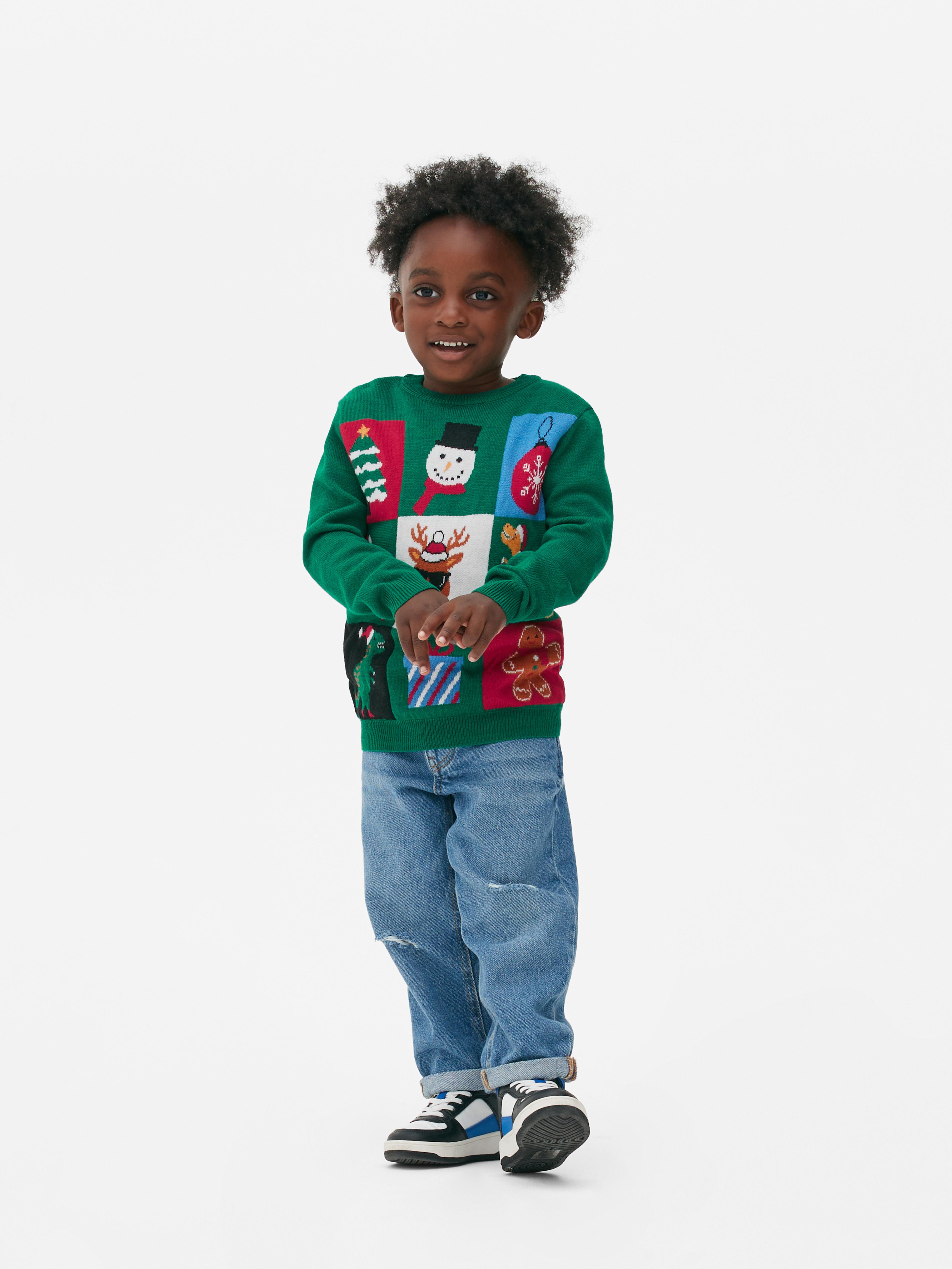 Gestrickter Weihnachtspullover für Kinder