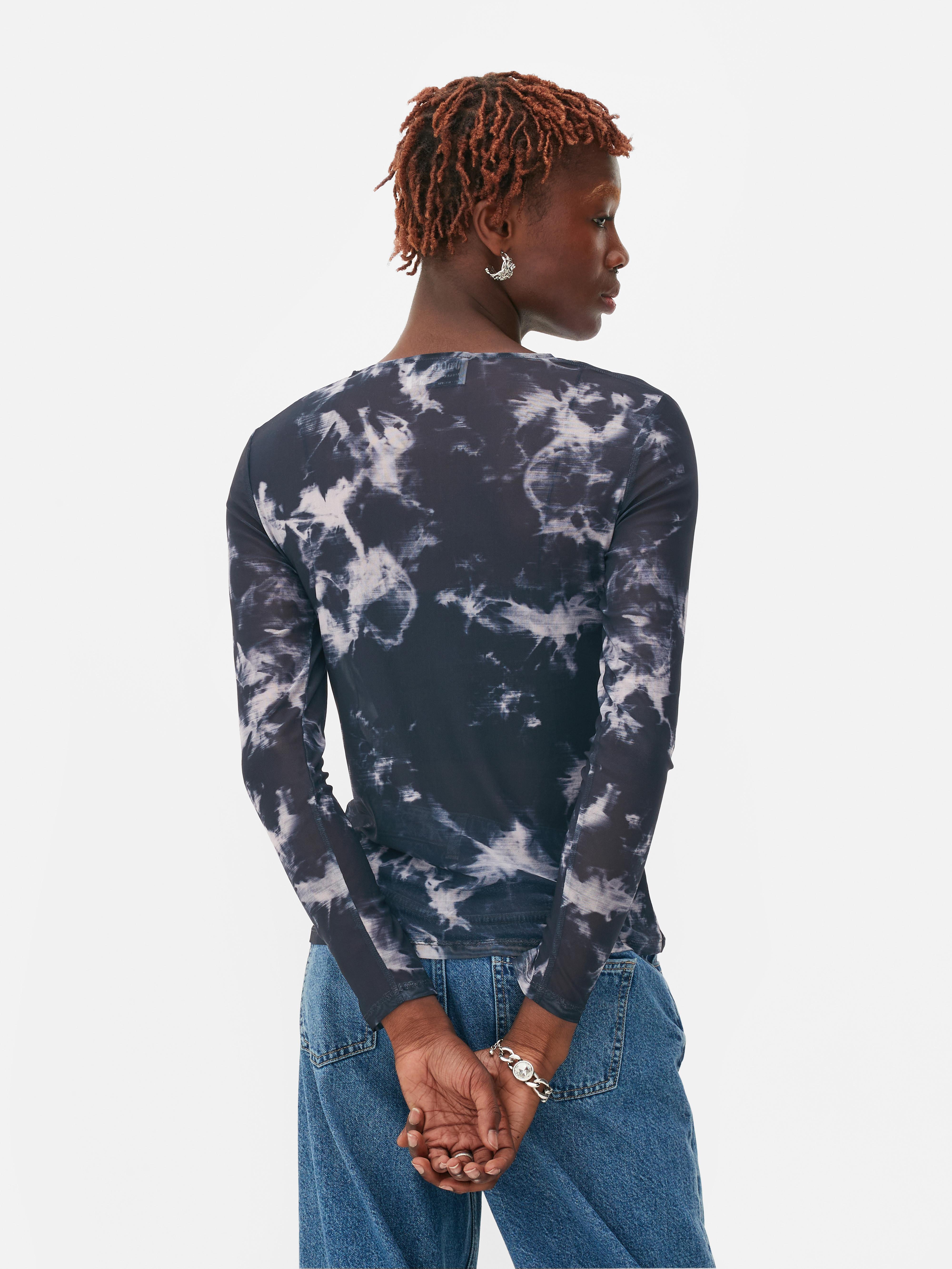 Rita Ora Printed Mesh Top
