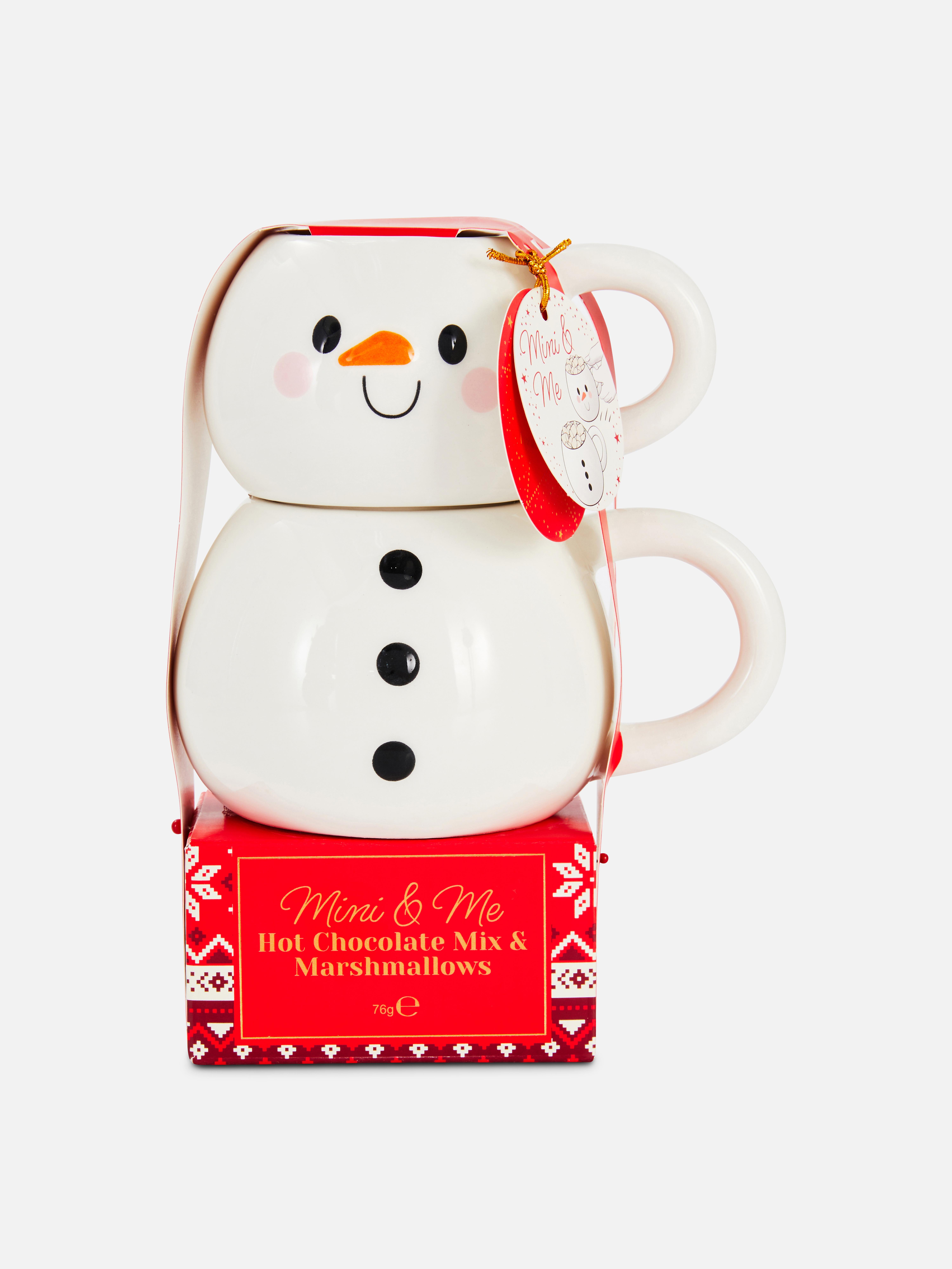 Coffret-cadeau mug bonhomme de neige et chocolat chaud