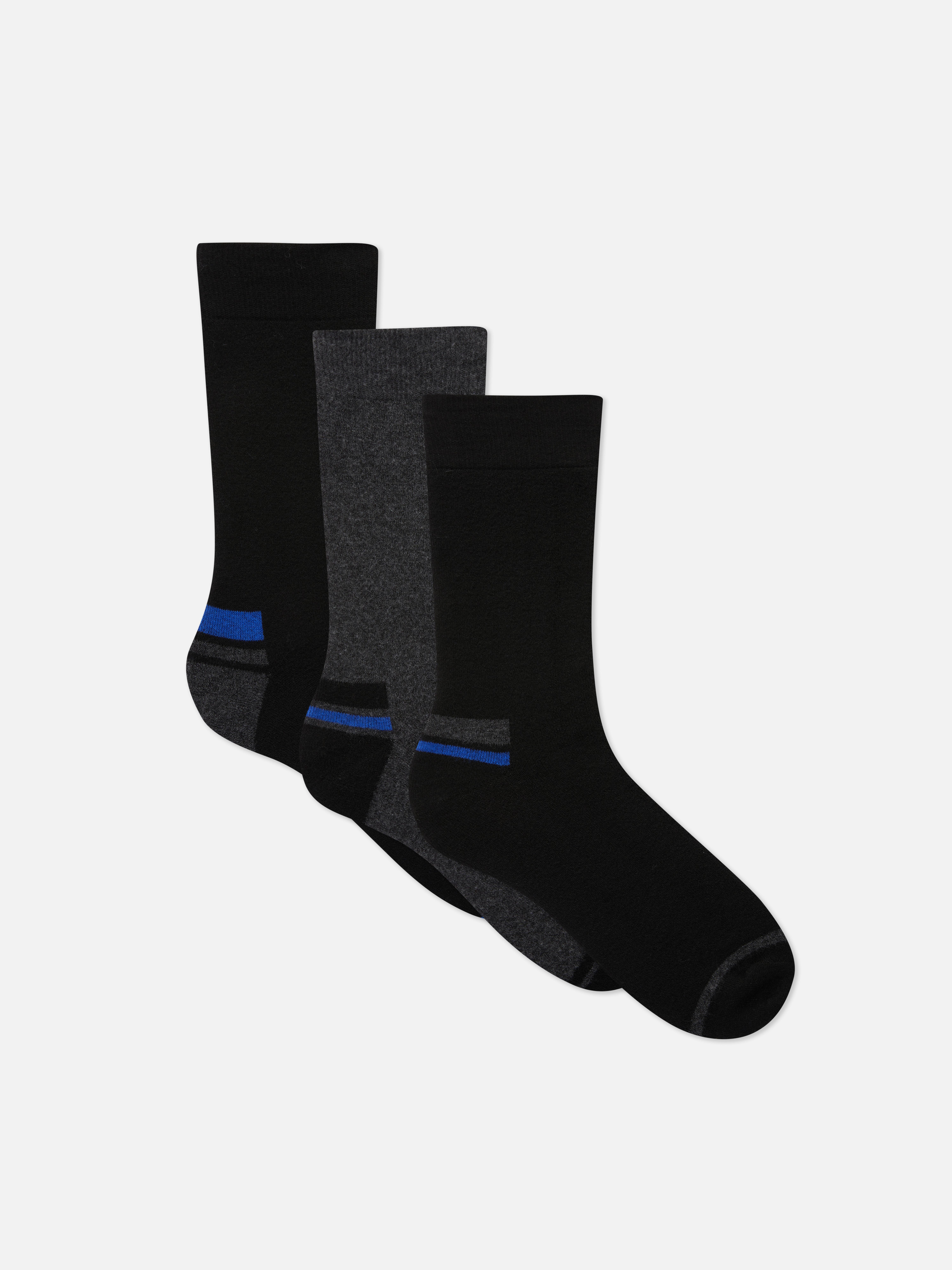 3pk Thermal Crew Socks Black