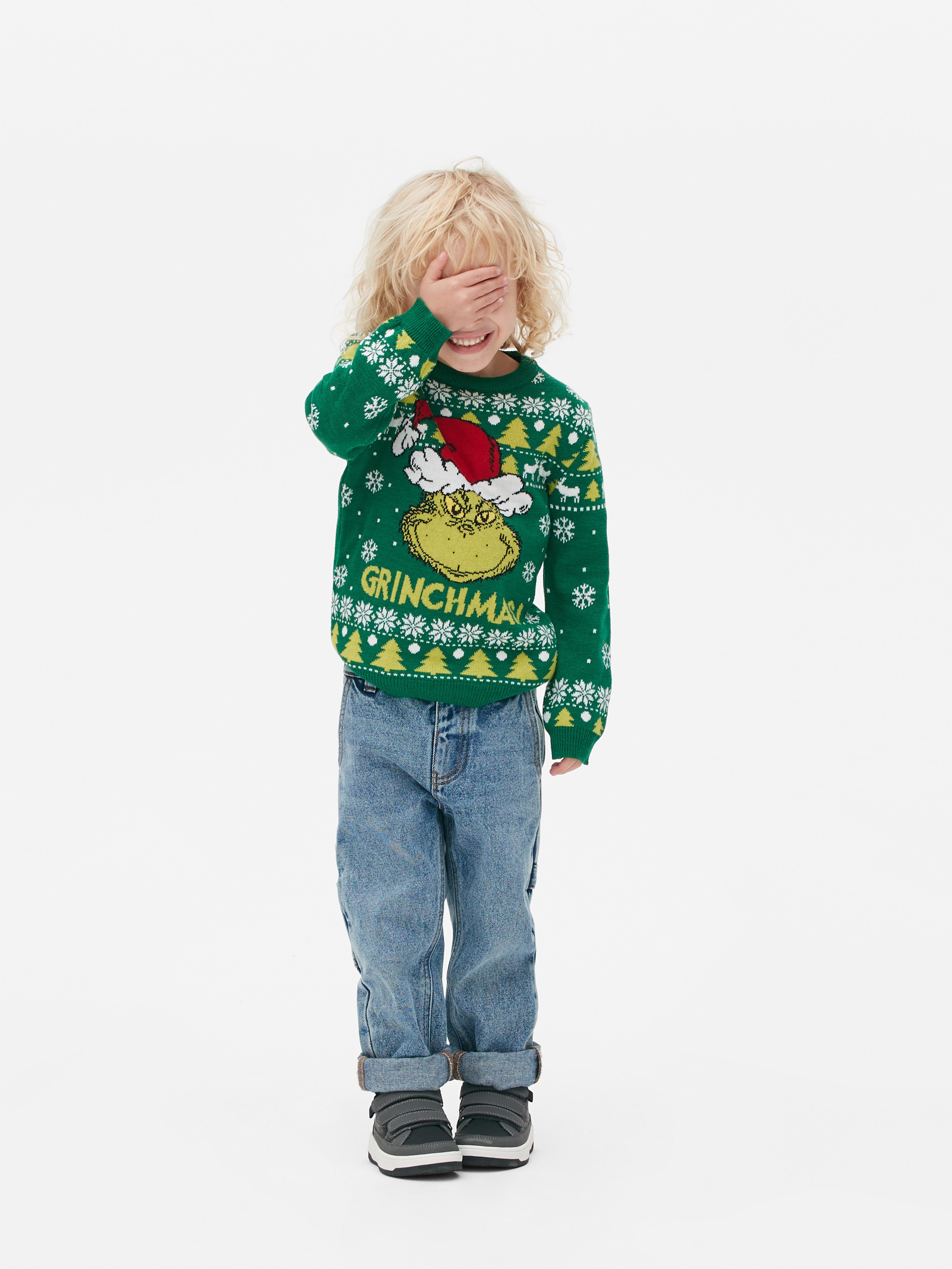 Kids grinch sale christmas jumper