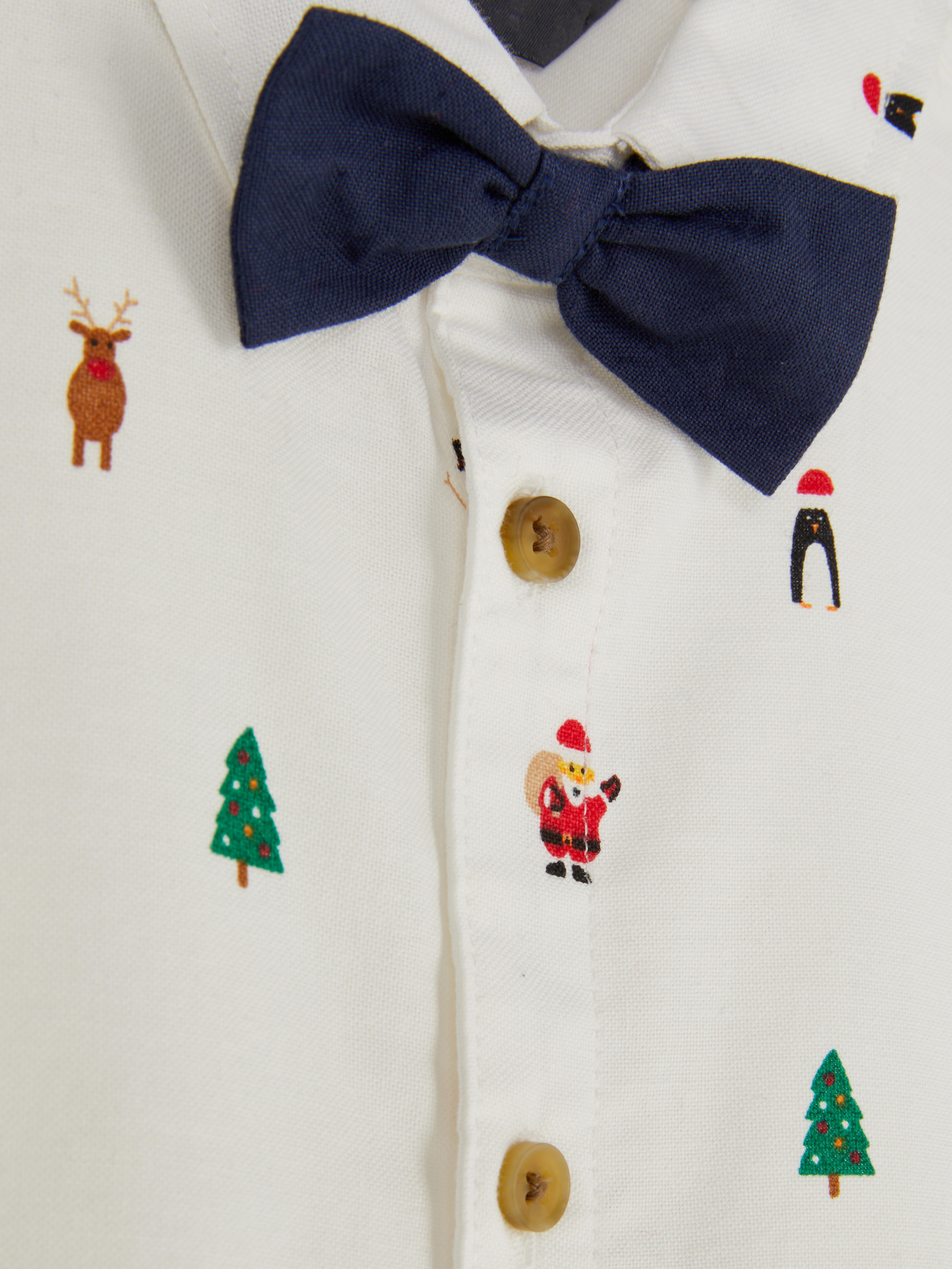 Christmas Bow Tie Oxford Shirt