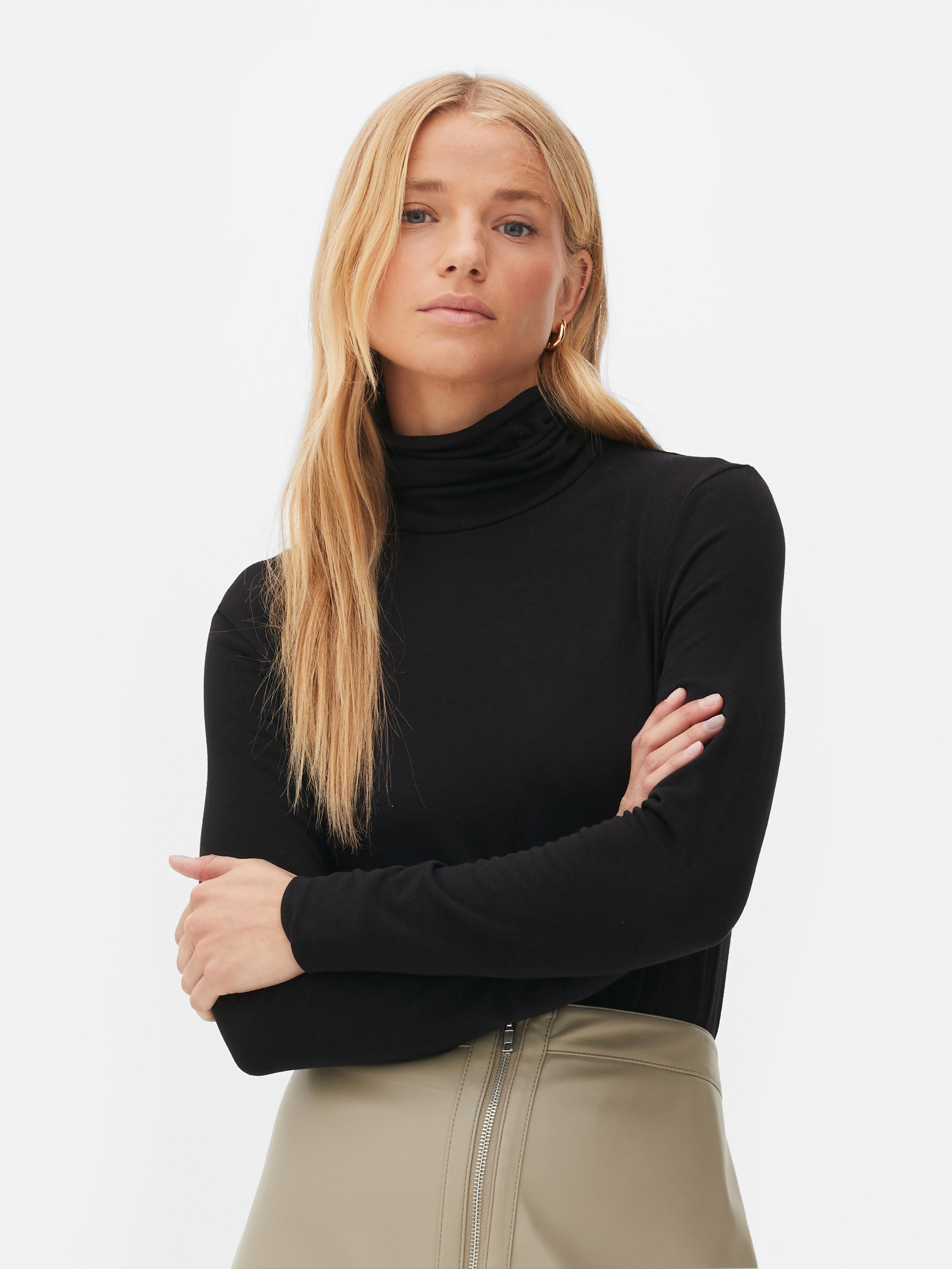 Turtleneck sales black womens