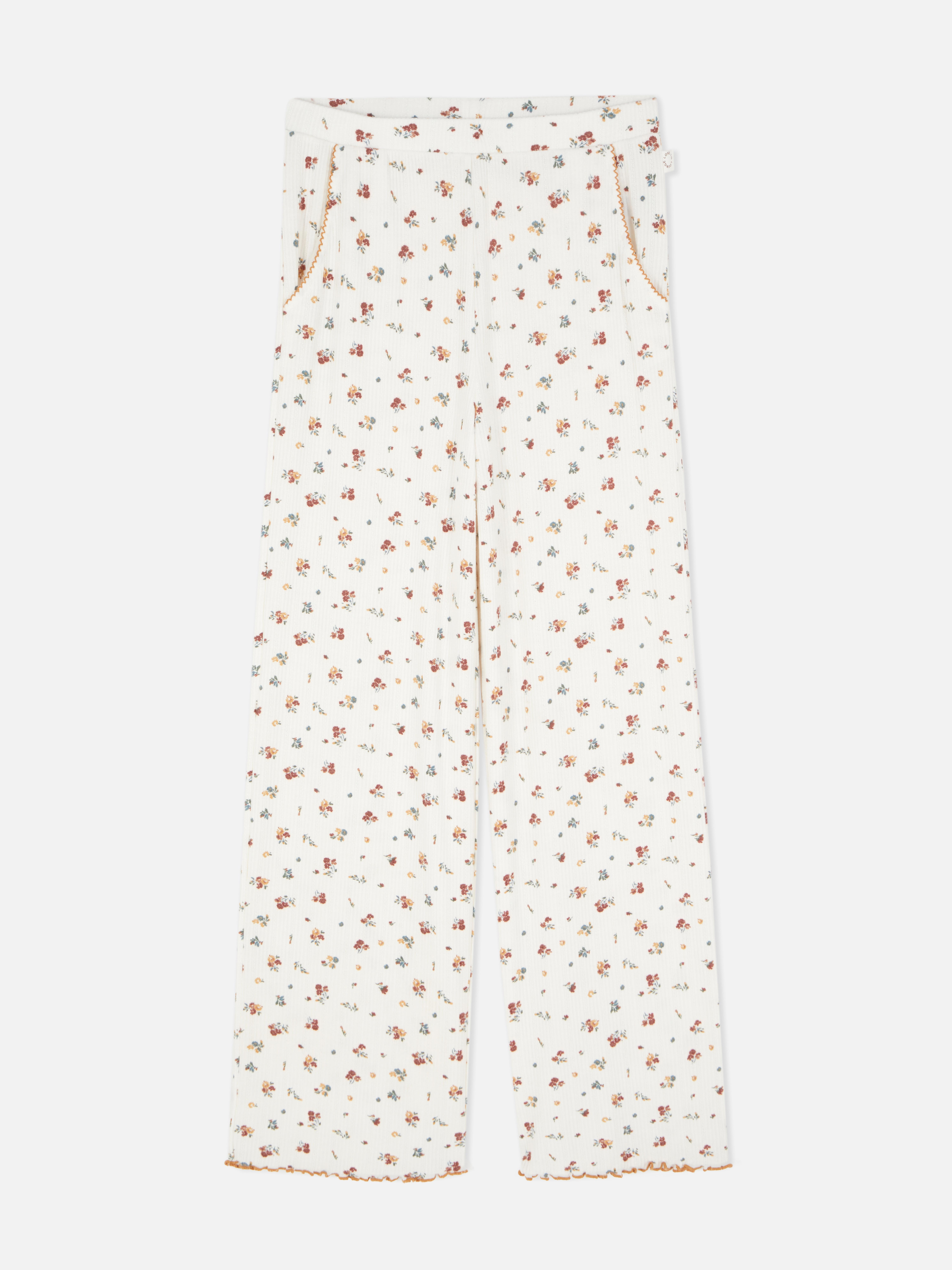 Ditsy Floral Ribbed Pointelle Pyjama Bottoms