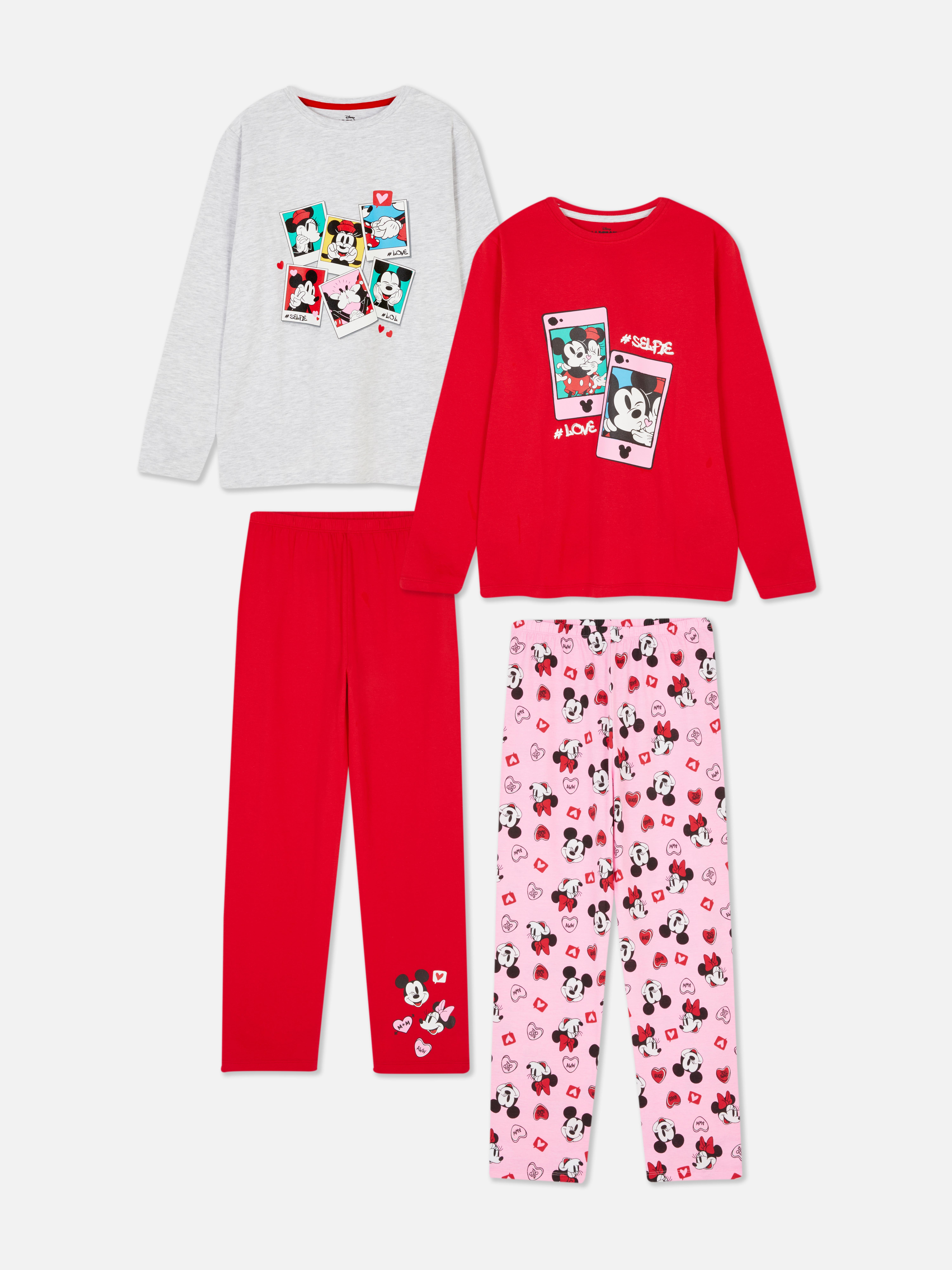 Lot de 2 pyjamas Disney Mickey Mouse et Minnie Mouse