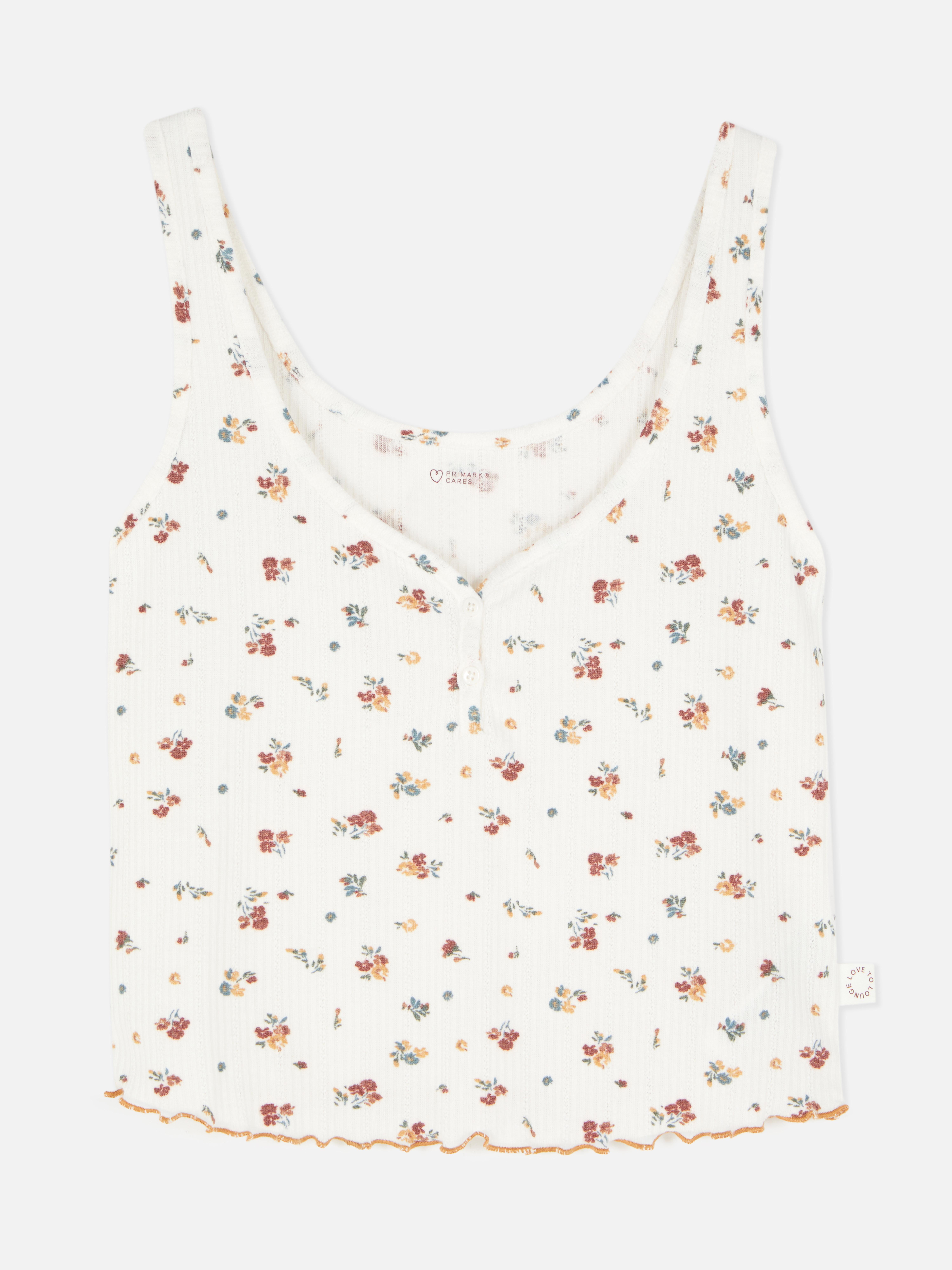 Floral Pointelle Ribbed Pyjama Tank Top