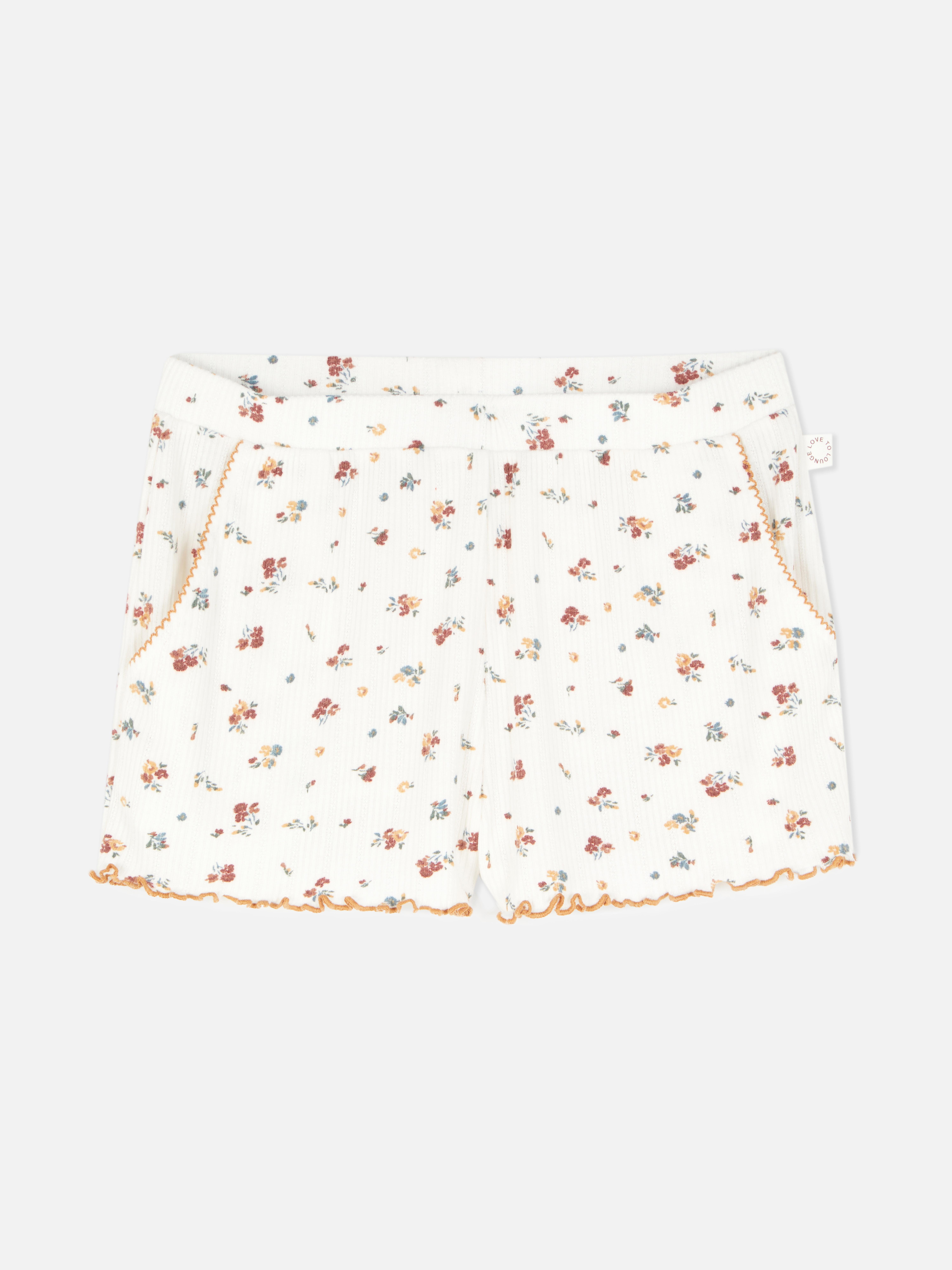 Floral Pointelle Ribbed Pyjama Shorts