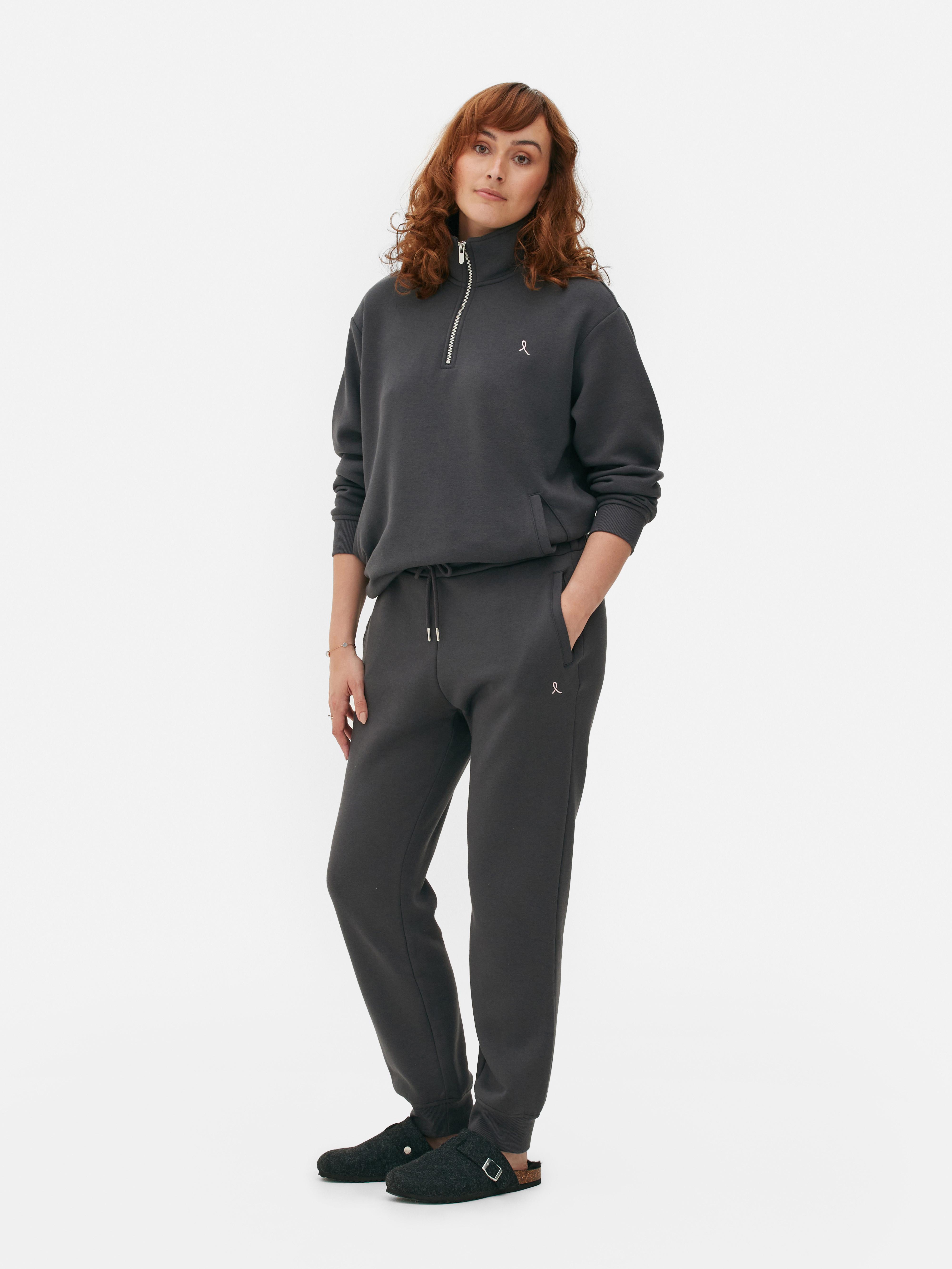 Co-ord Embroidered Ribbon Cuffed Joggers
