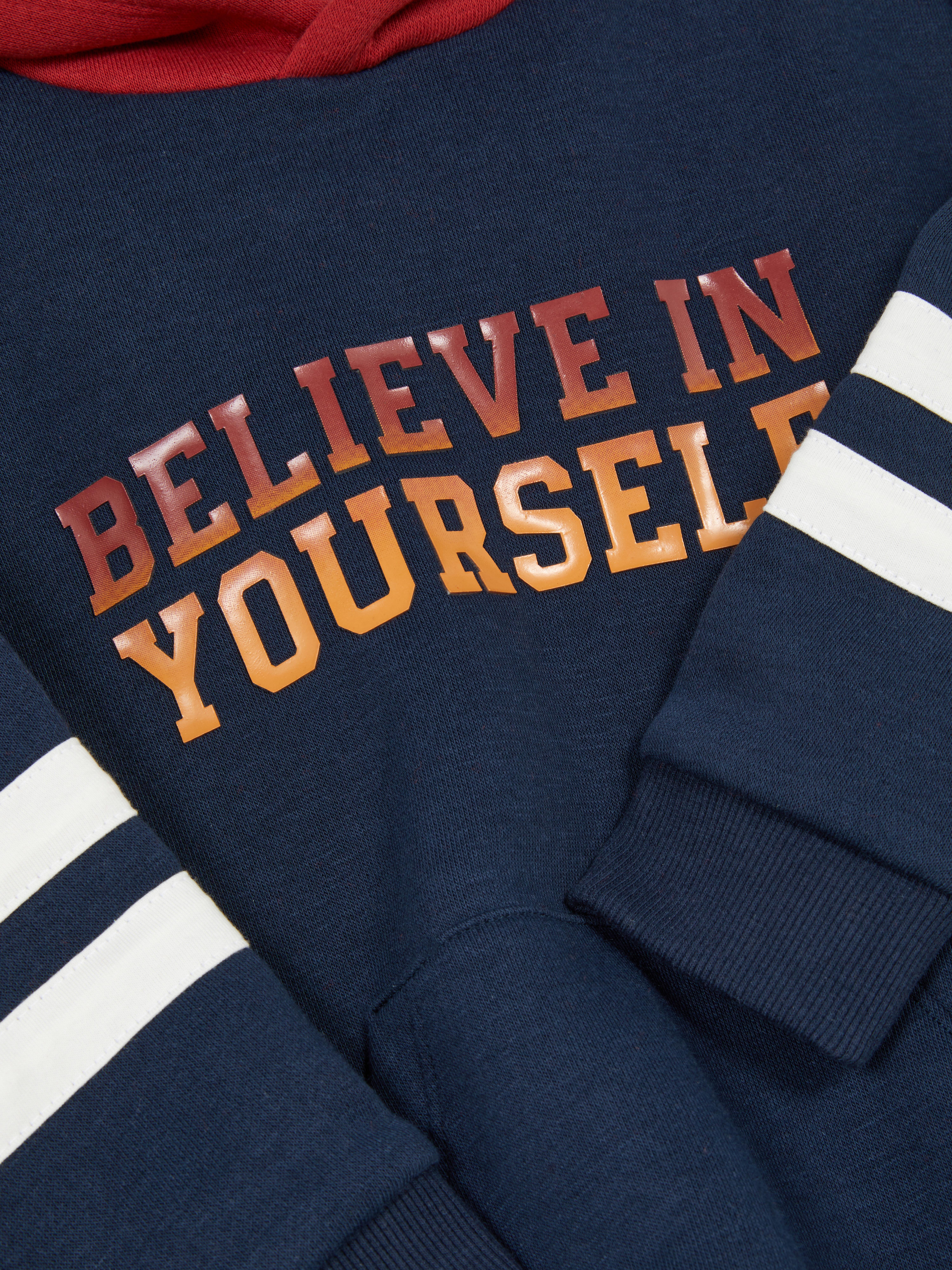Felpa con cappuccio con stampa Believe in Yourself