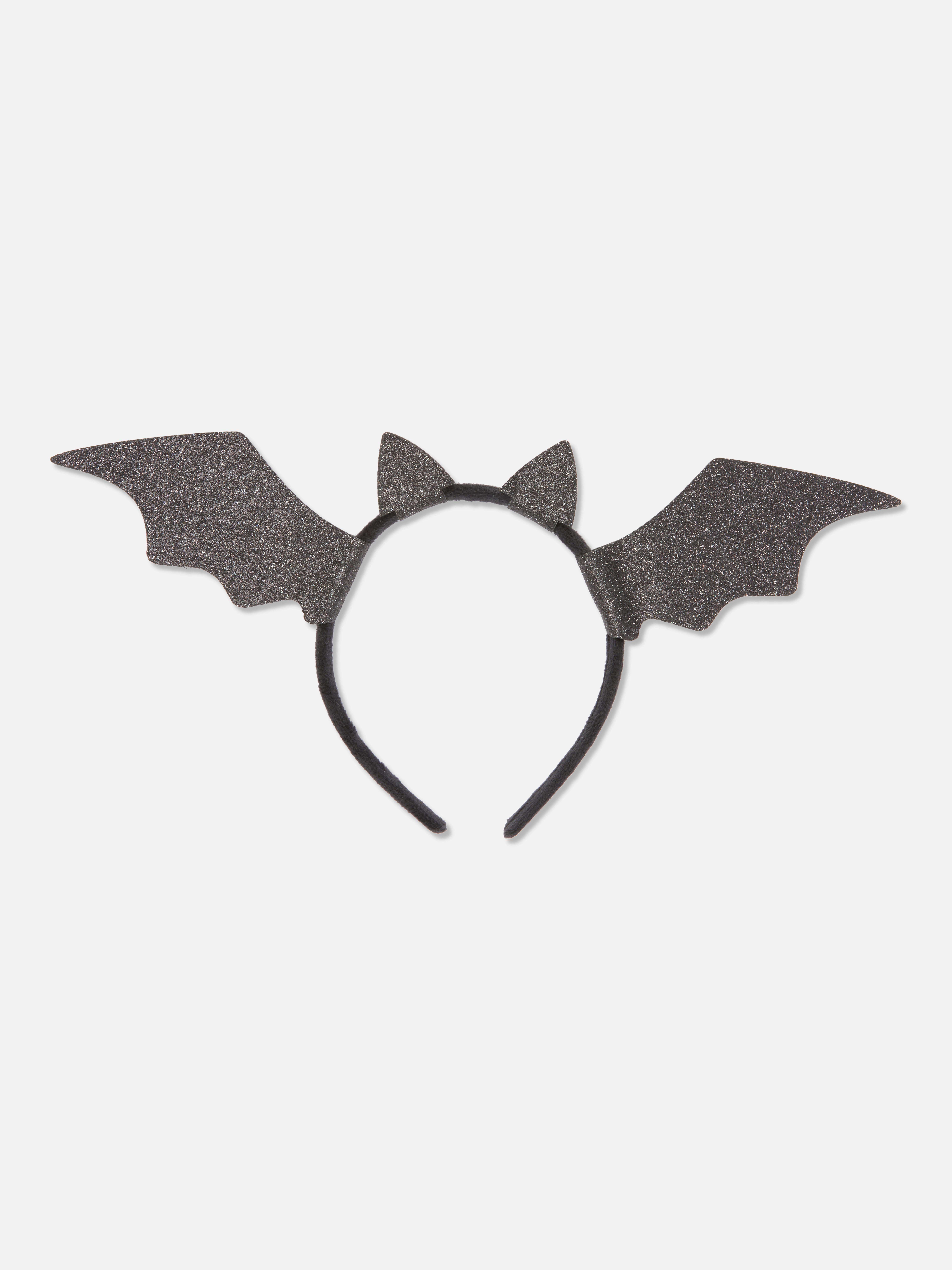 Halloween Bat Wings Glitter Headband Black