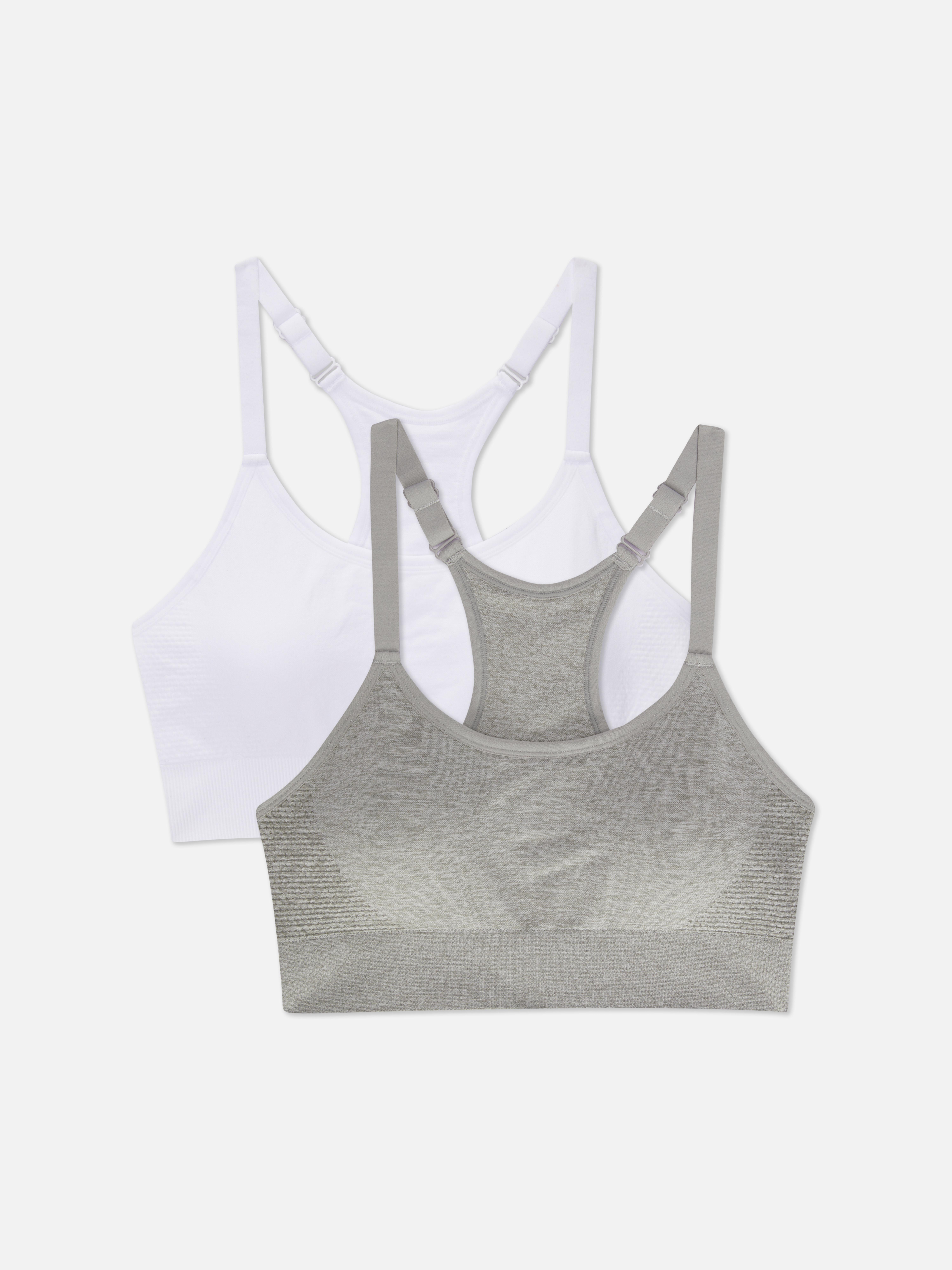 2-Pack Essential Racerback Sports Bras White
