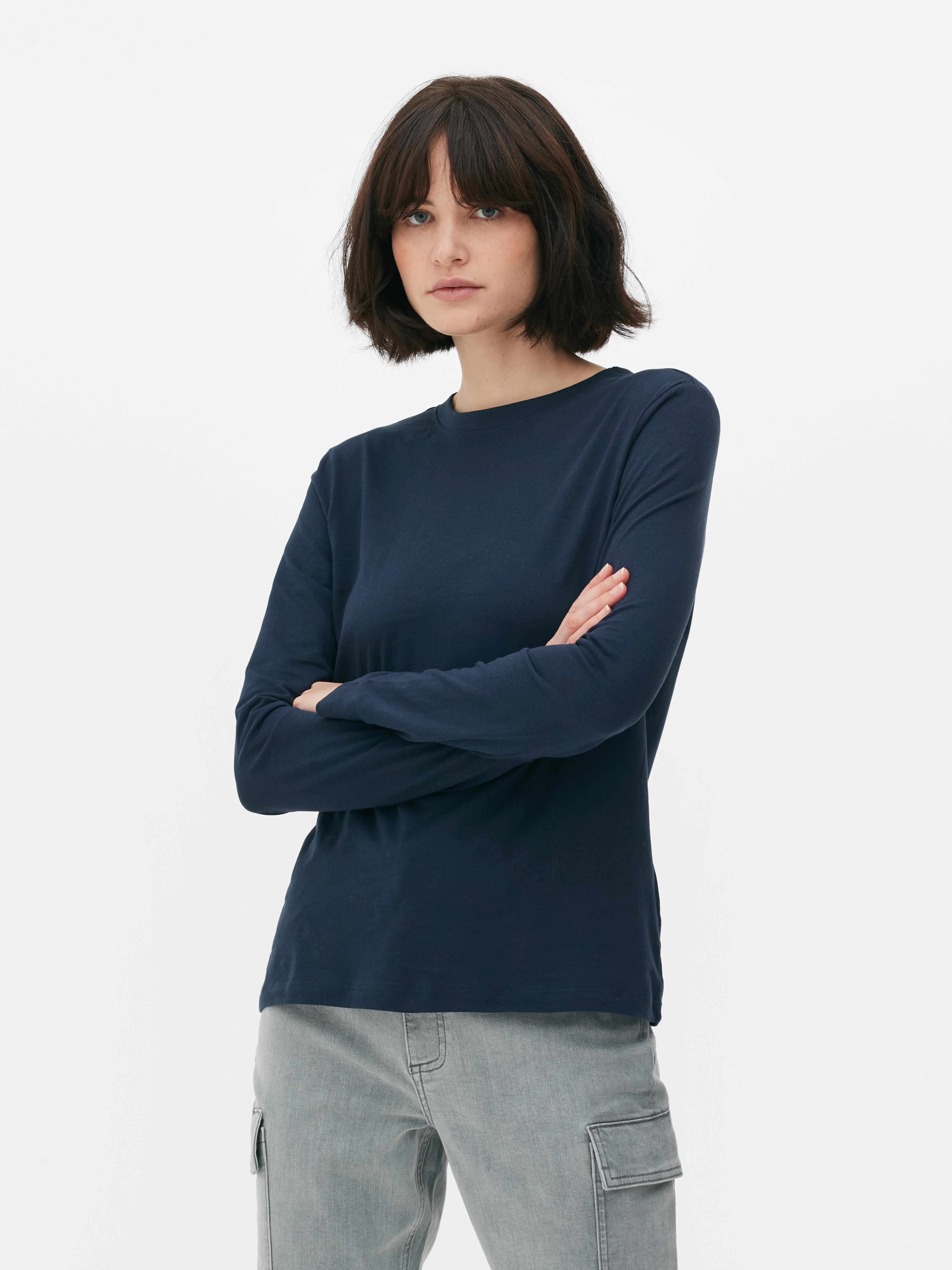 Maglia a maniche lunghe basic Blu navy Donna Primark