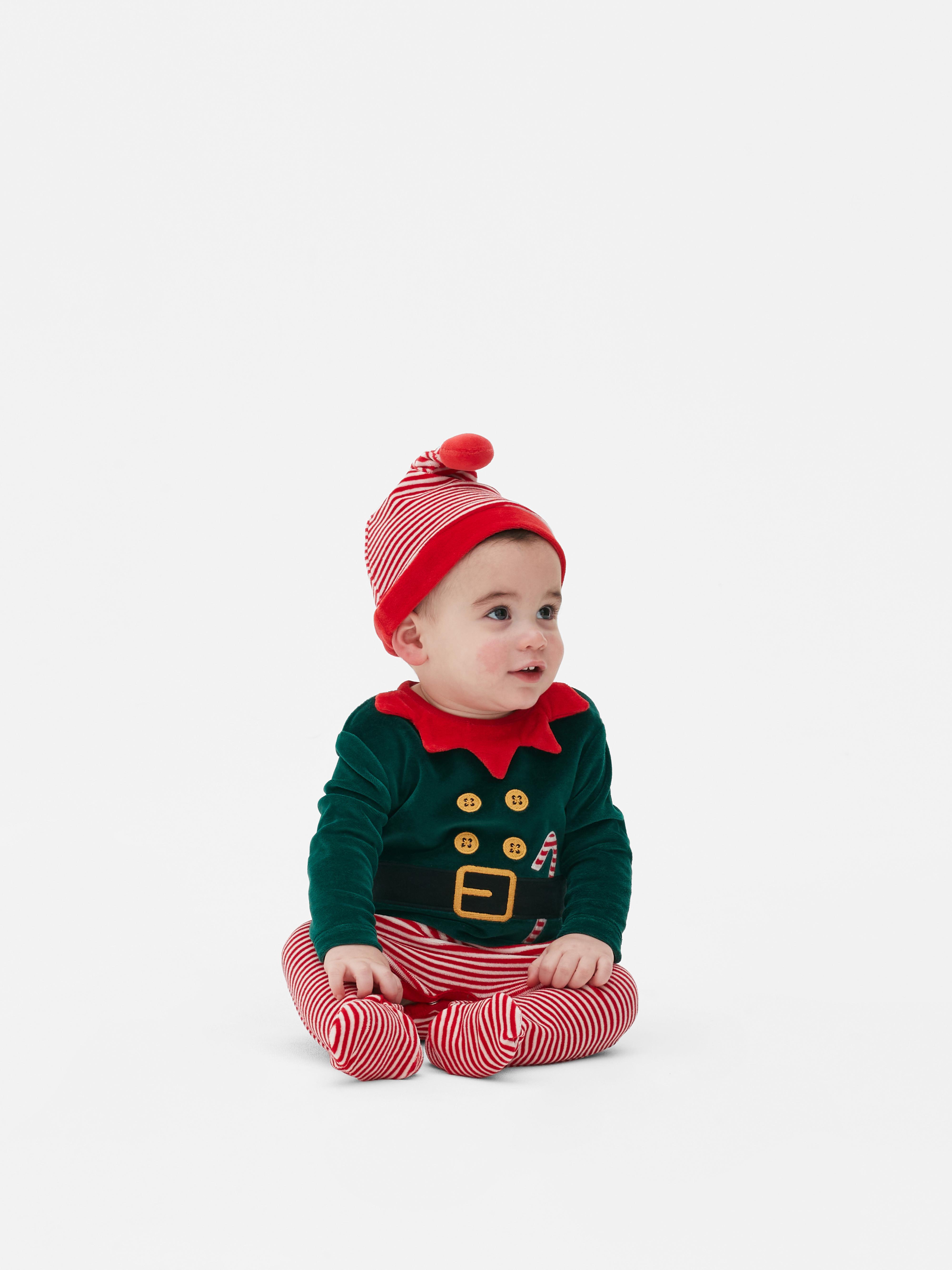 Christmas Elf Sleepsuit and Hat Set