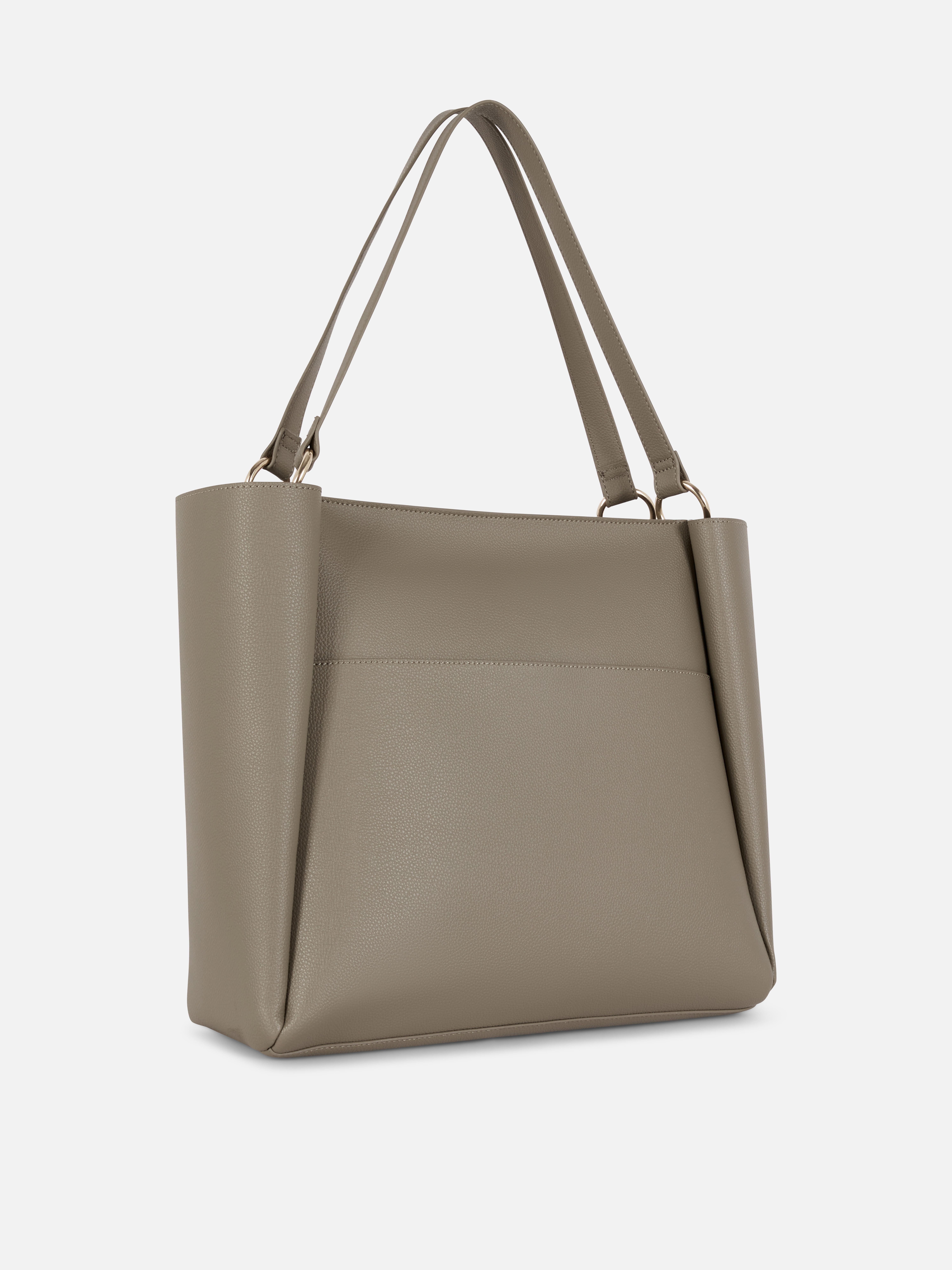 Womens Green Faux Leather Shopper Bag | Primark