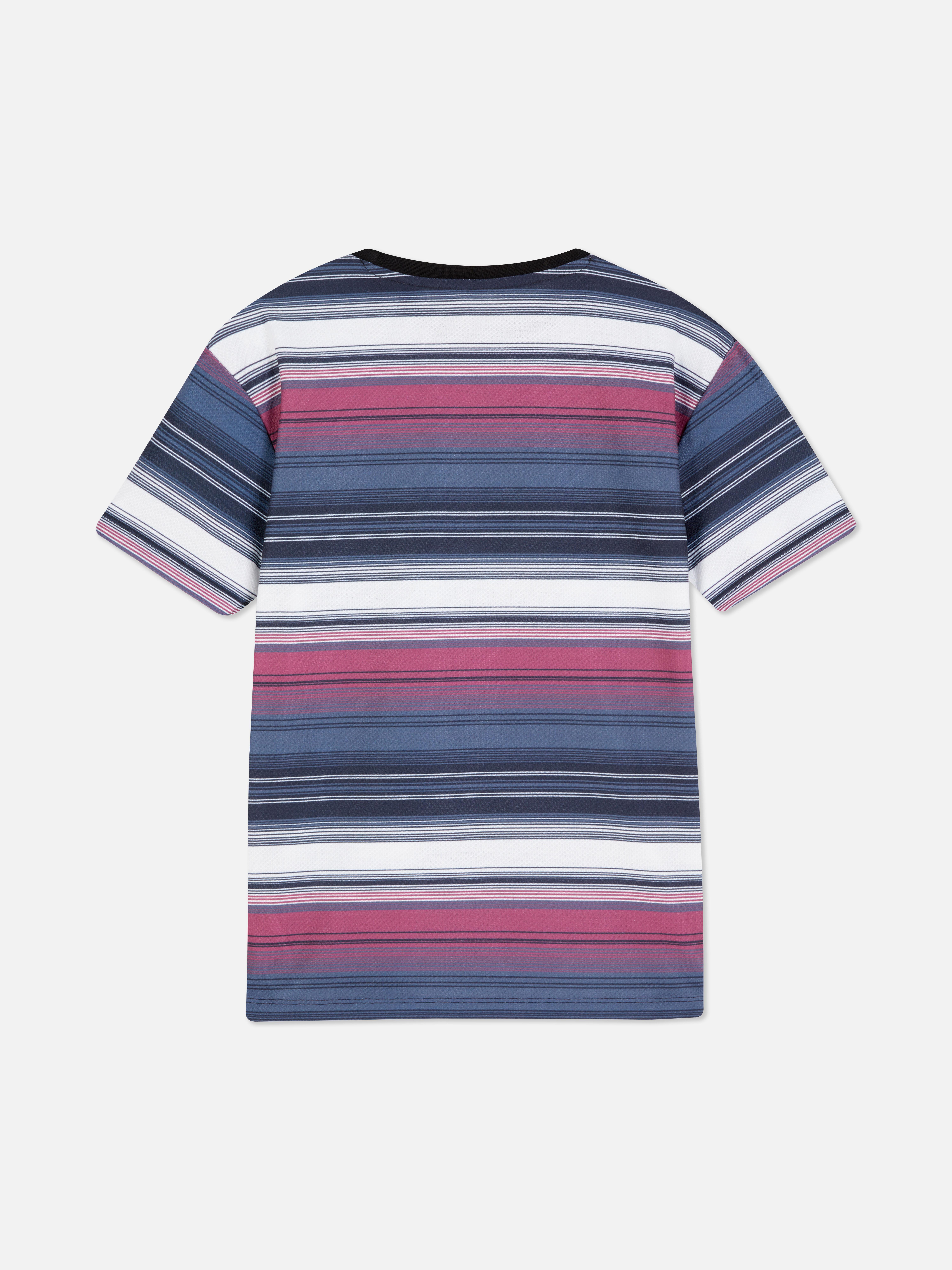T-shirt a righe testurizzata