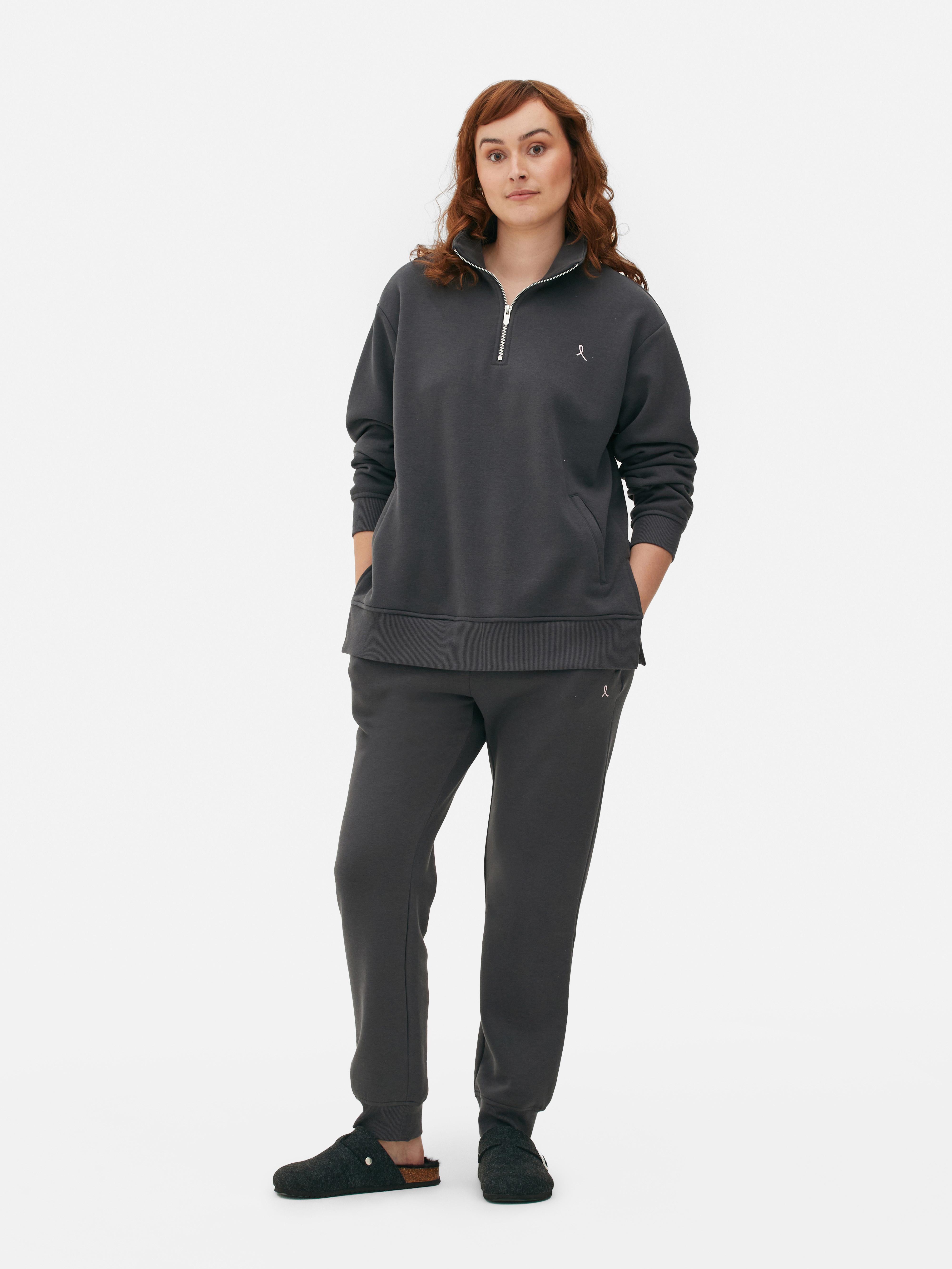 Co-ord Embroidered Ribbon Quarter Zip Sweatshirt