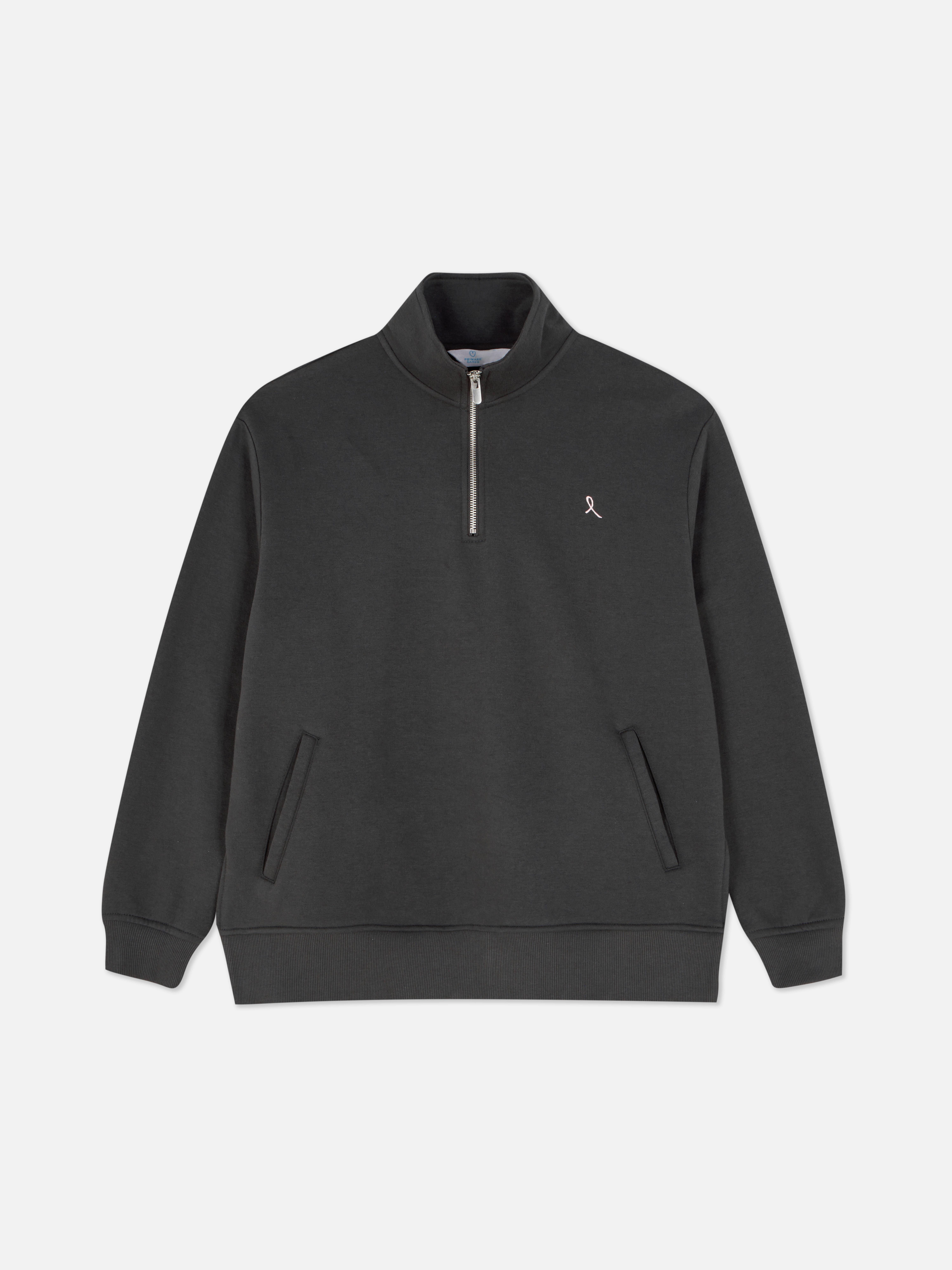 Co-ord Embroidered Ribbon Quarter Zip Sweatshirt