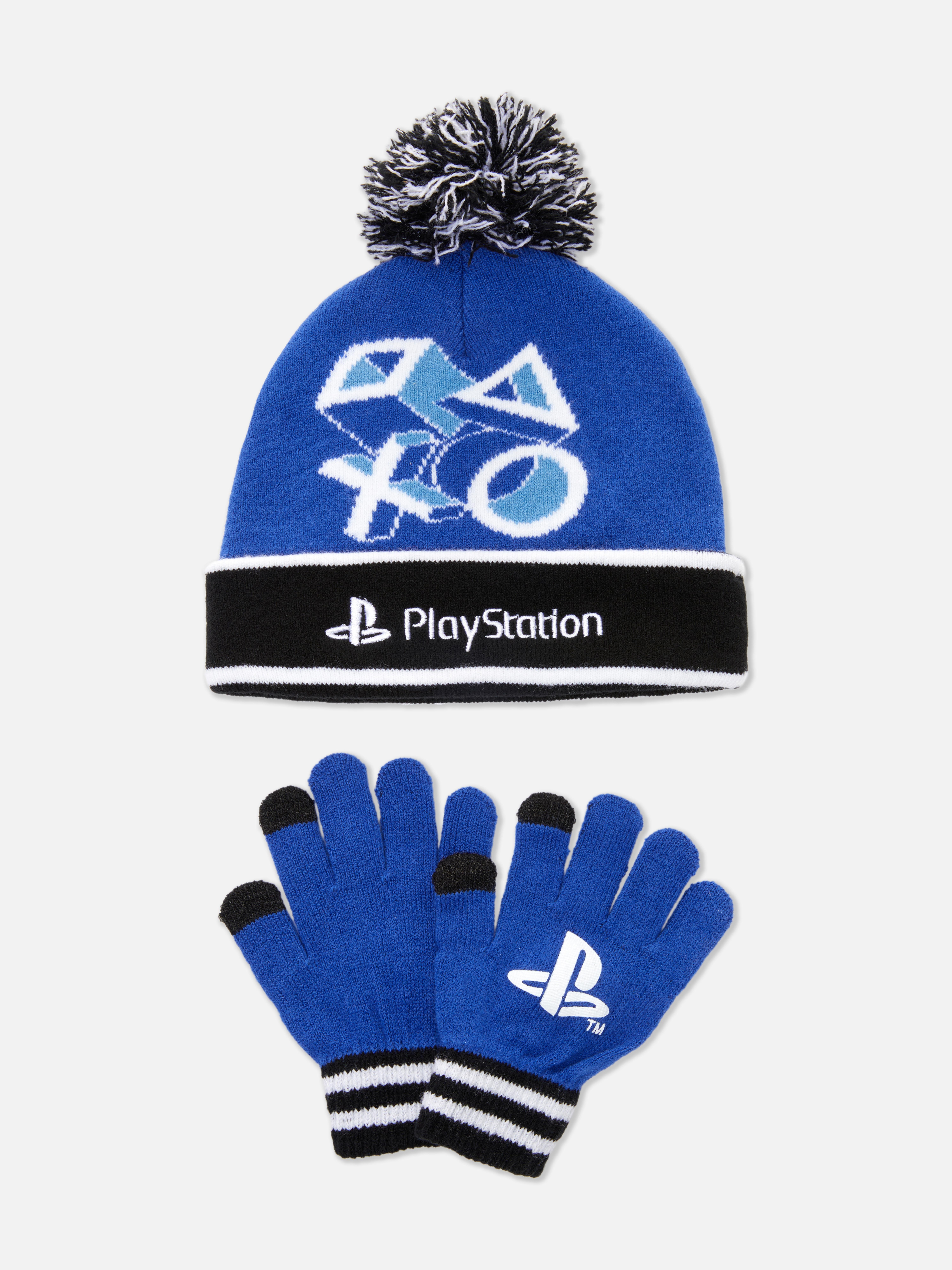 Set berretto e guanti PlayStation Blu