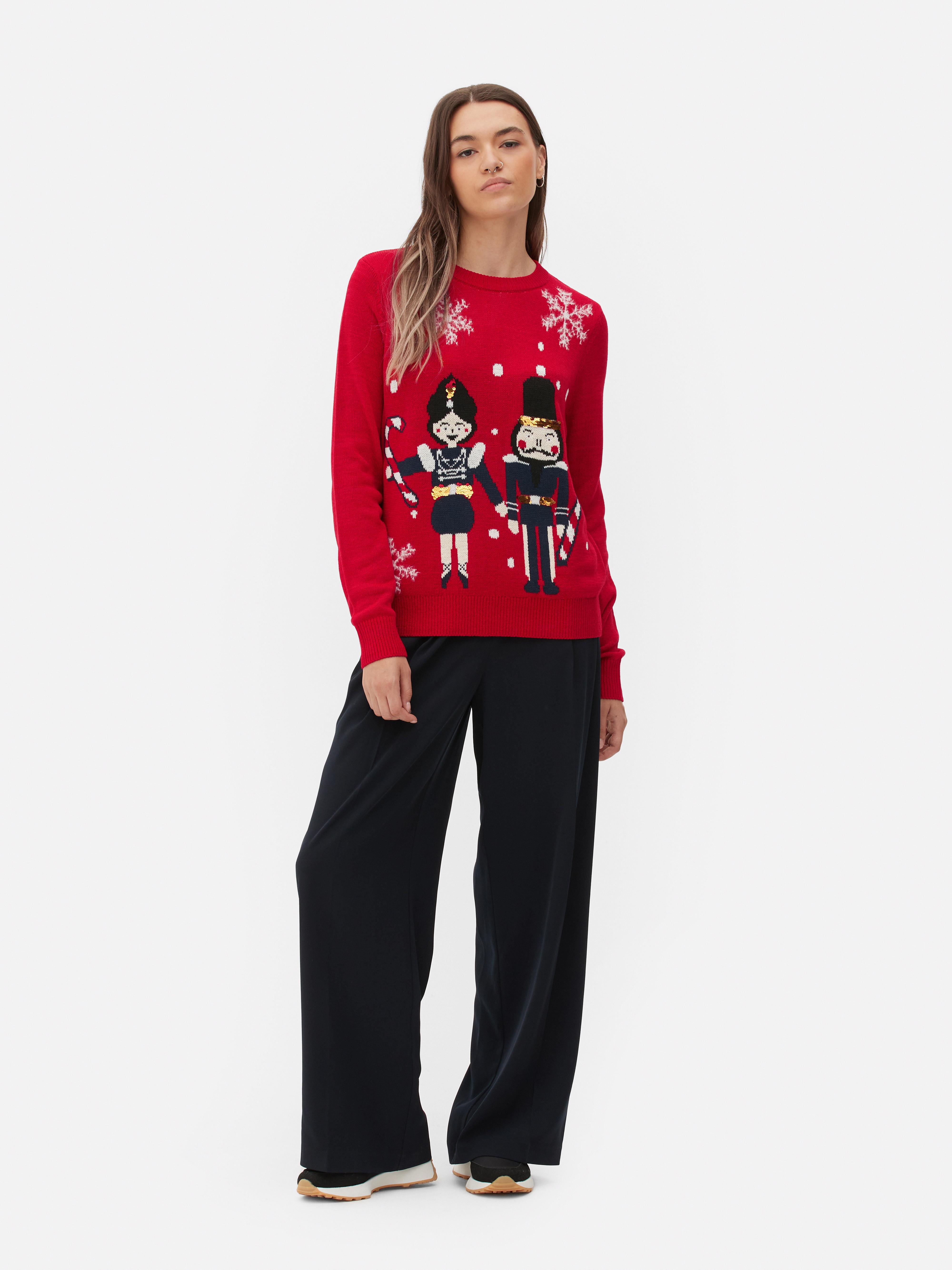 Gebreide kersttrui voor vrouwen
