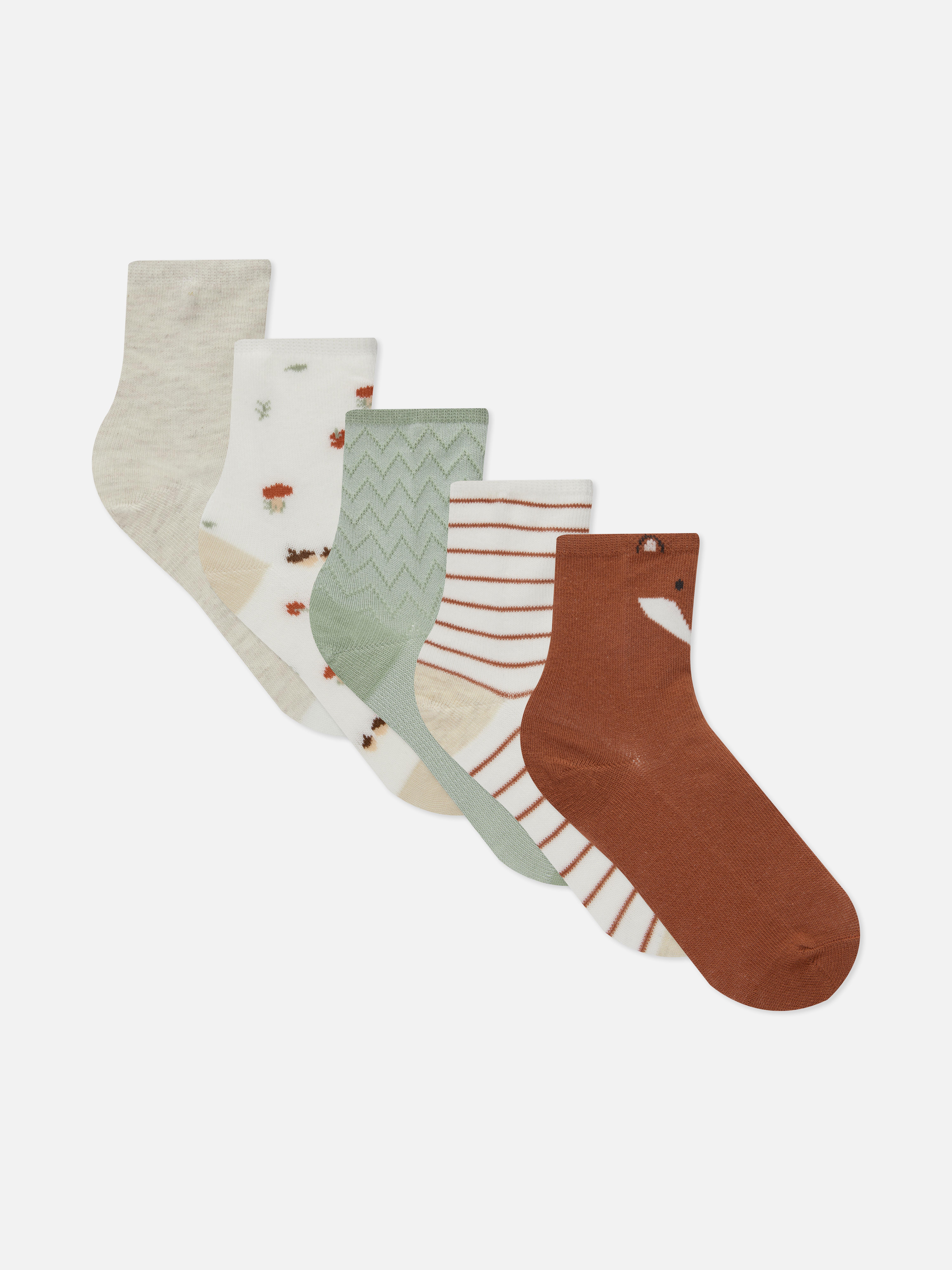 5-Pack Woodland Creatures Ankle Socks