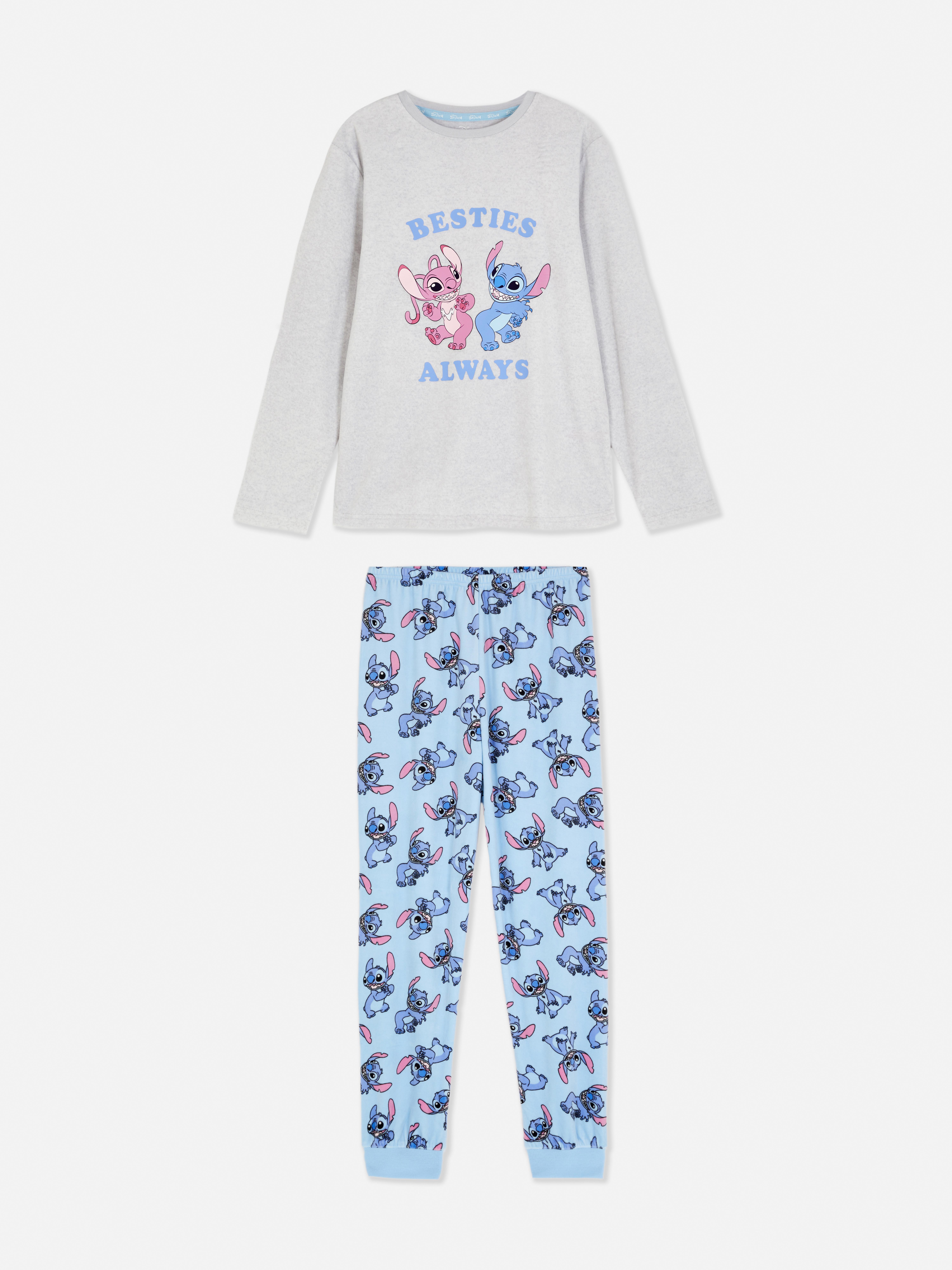 Pyjama en velours avec motifs Stitch fille - Disney blanc