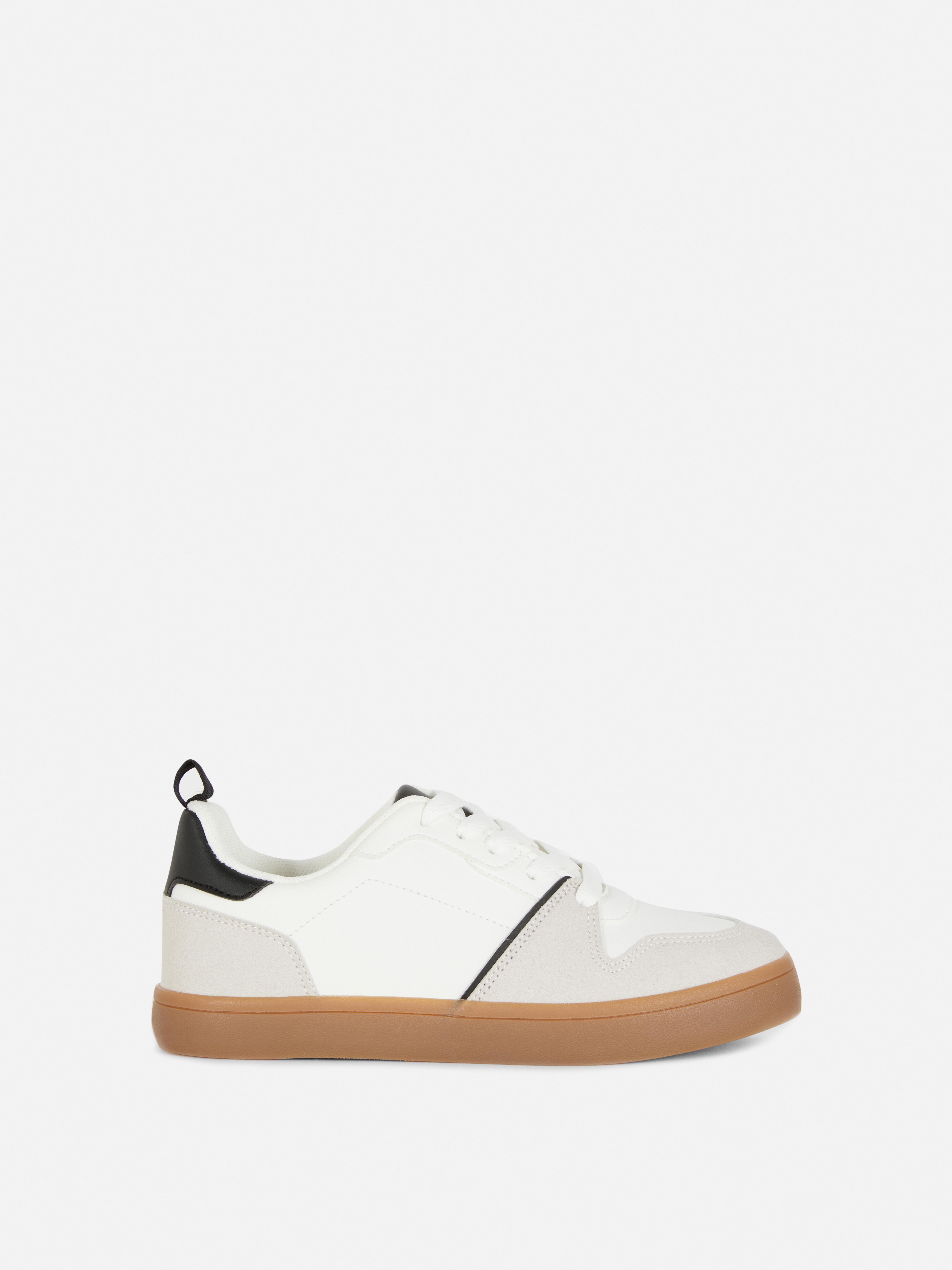 Faux Suede Panel Low-Top Trainers