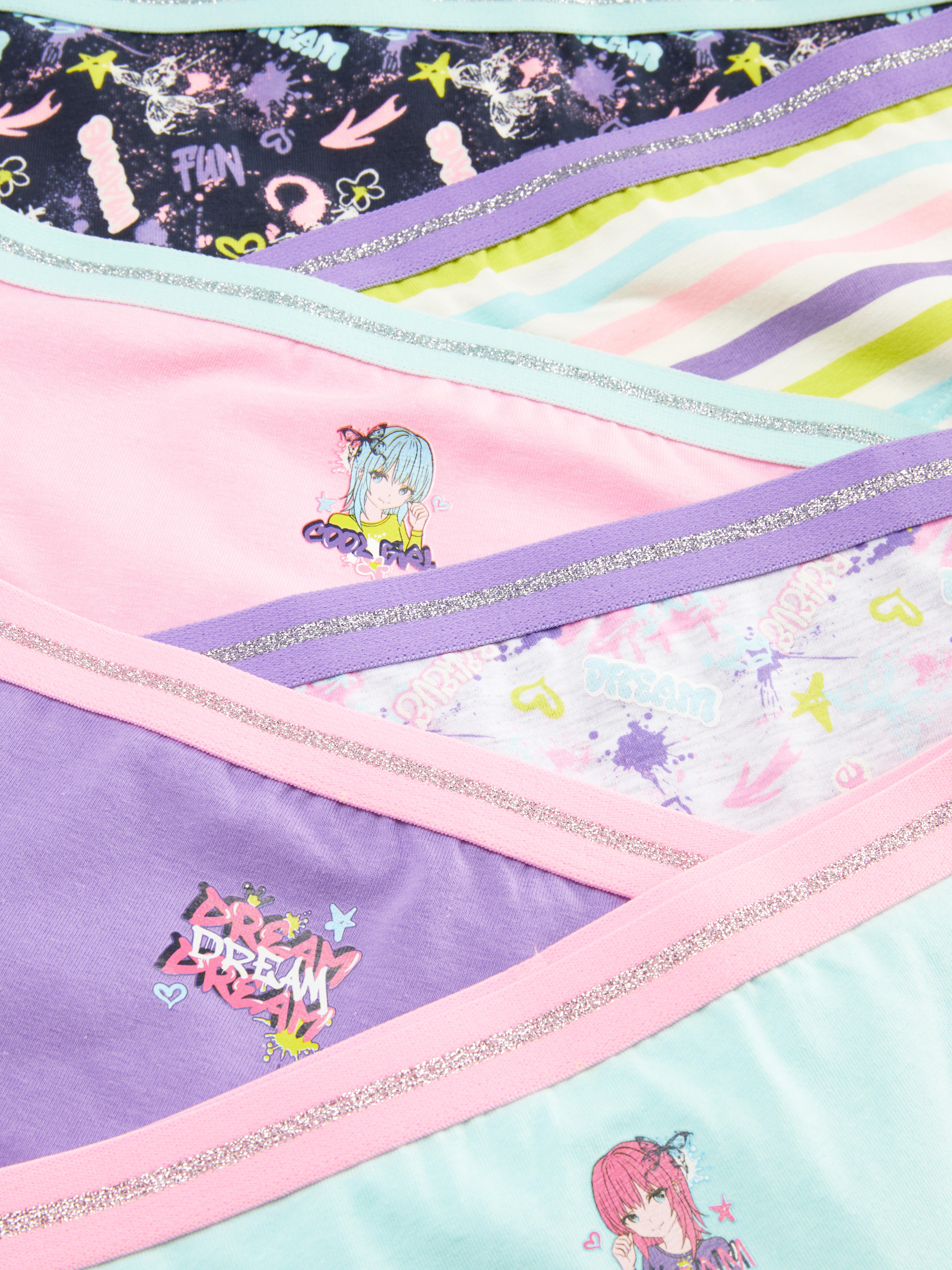 Set de 6 perechi de chiloți hipster graffiti