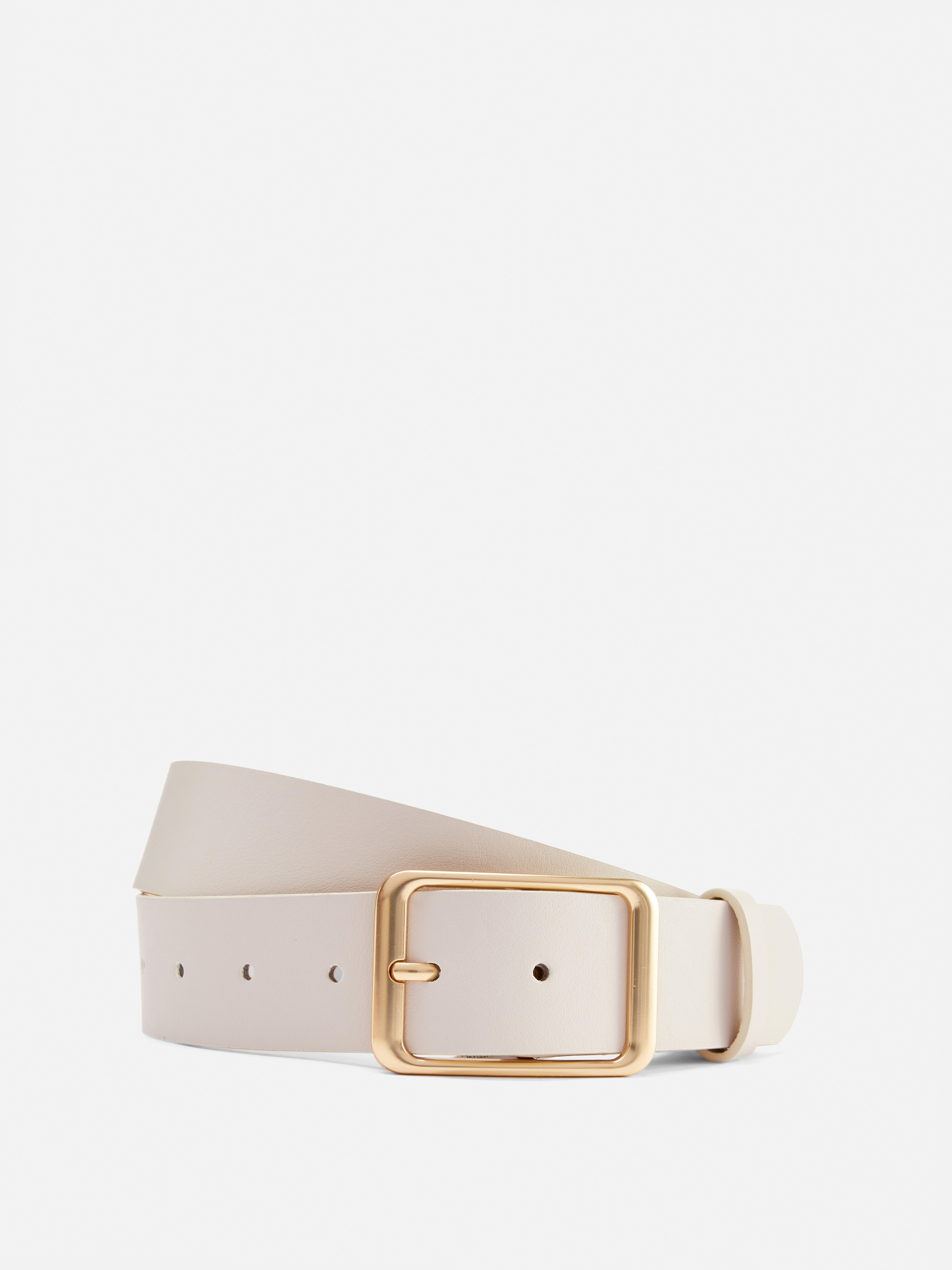 Faux Leather Square Buckle Belt