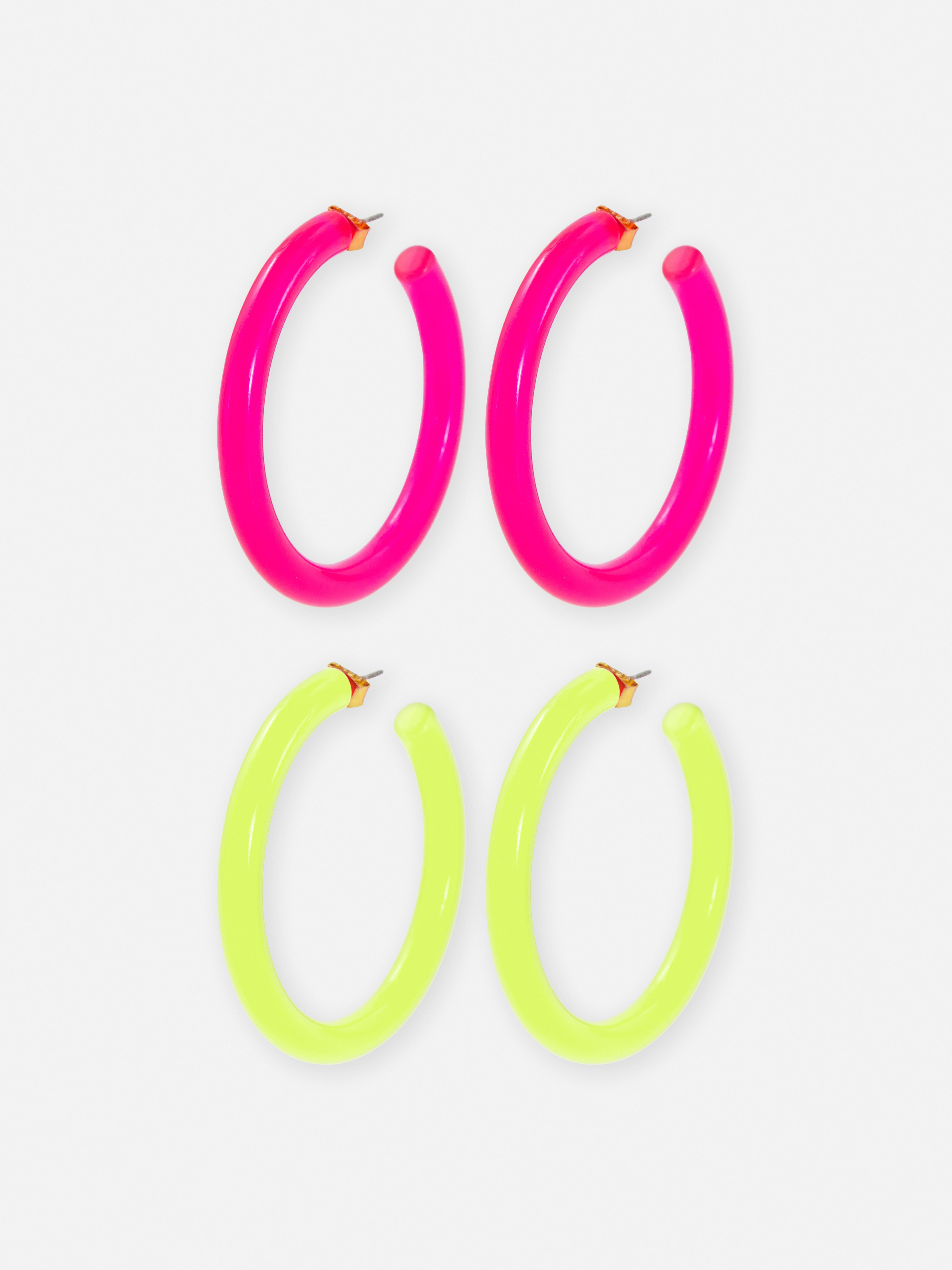 2pk Barbie The Movie Neon Hoop Earrings