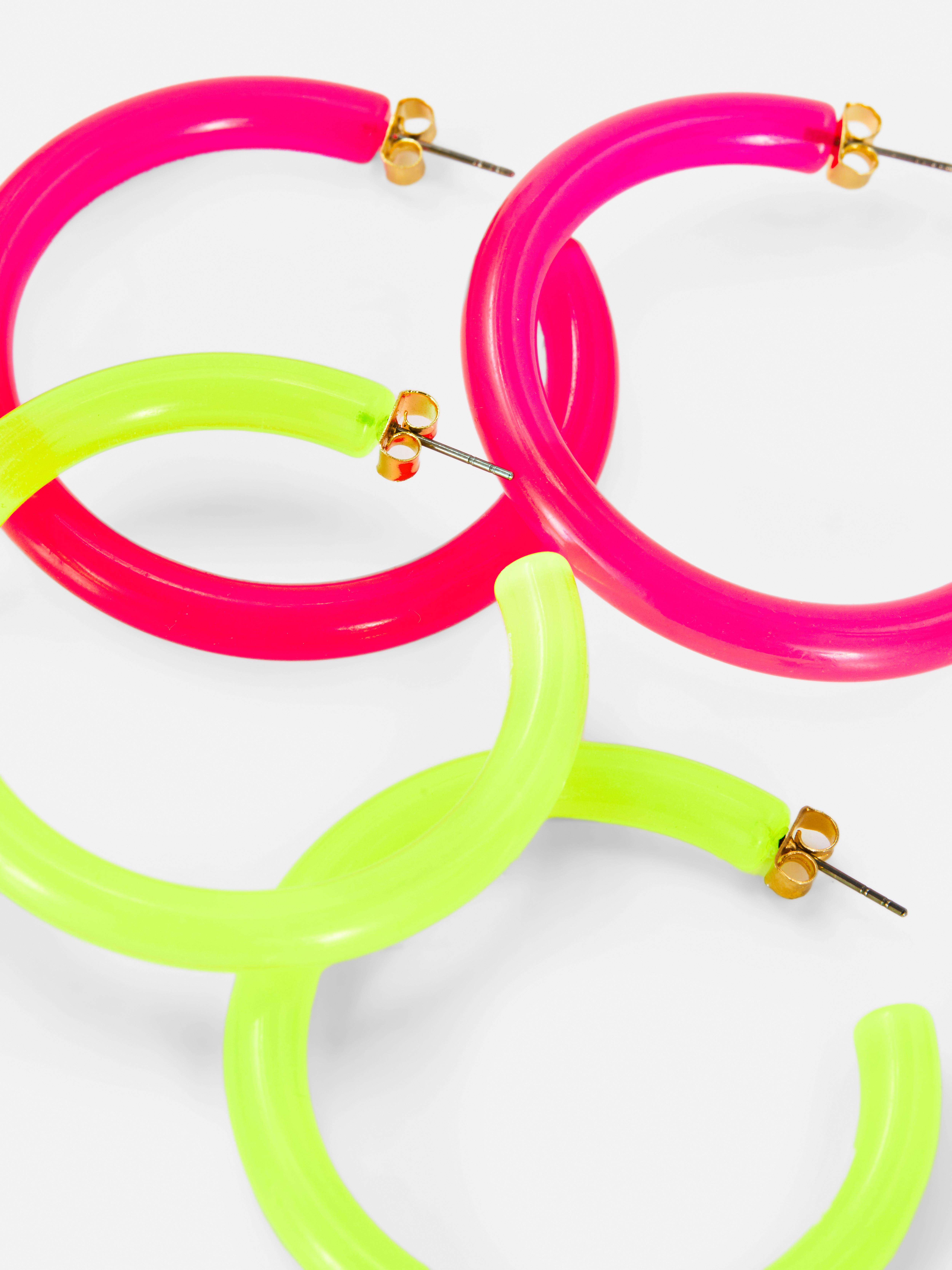2pk Barbie The Movie Neon Hoop Earrings