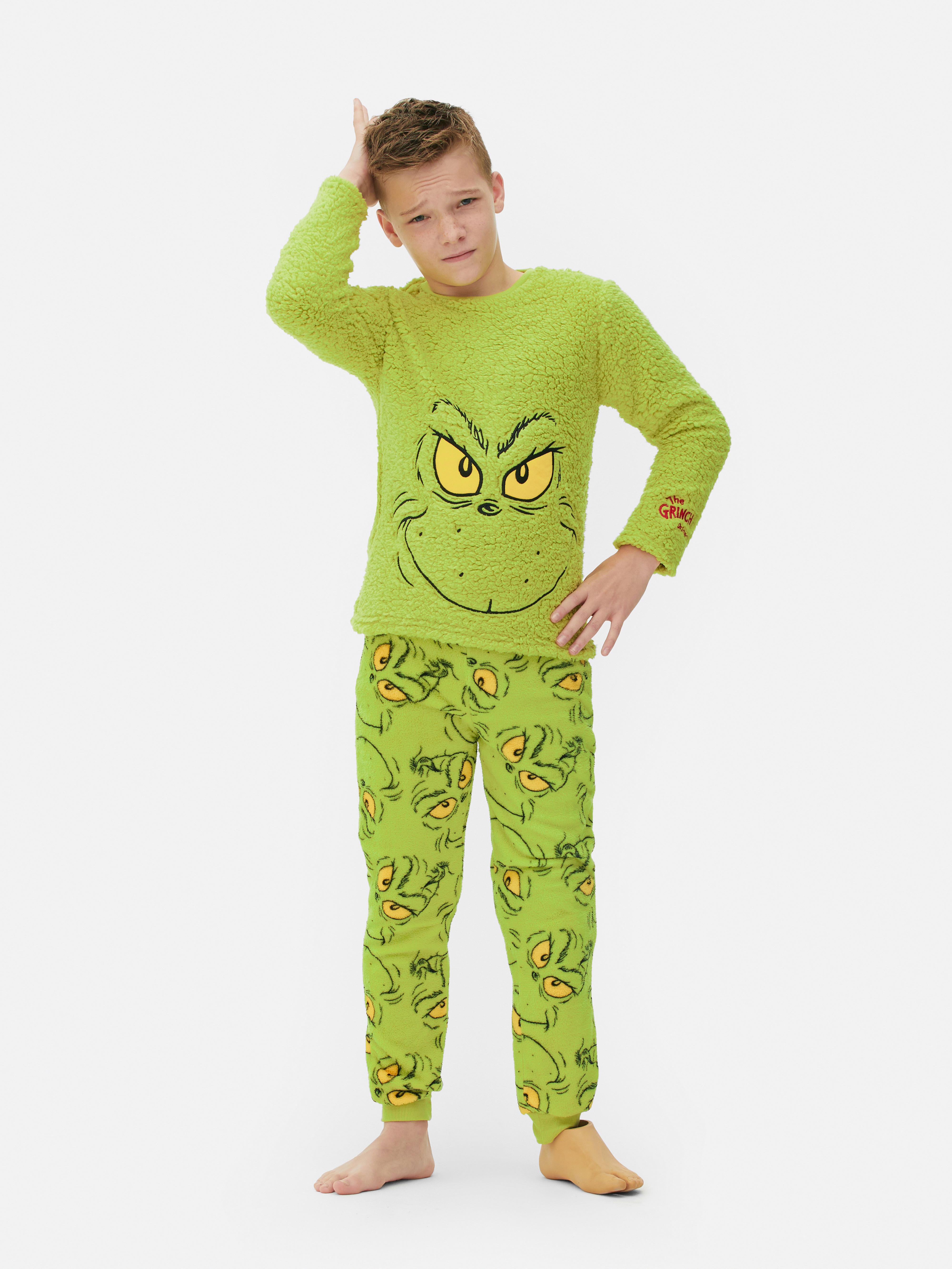 Girls Boys Unisex Green Kids The Grinch Christmas Pyjamas Primark