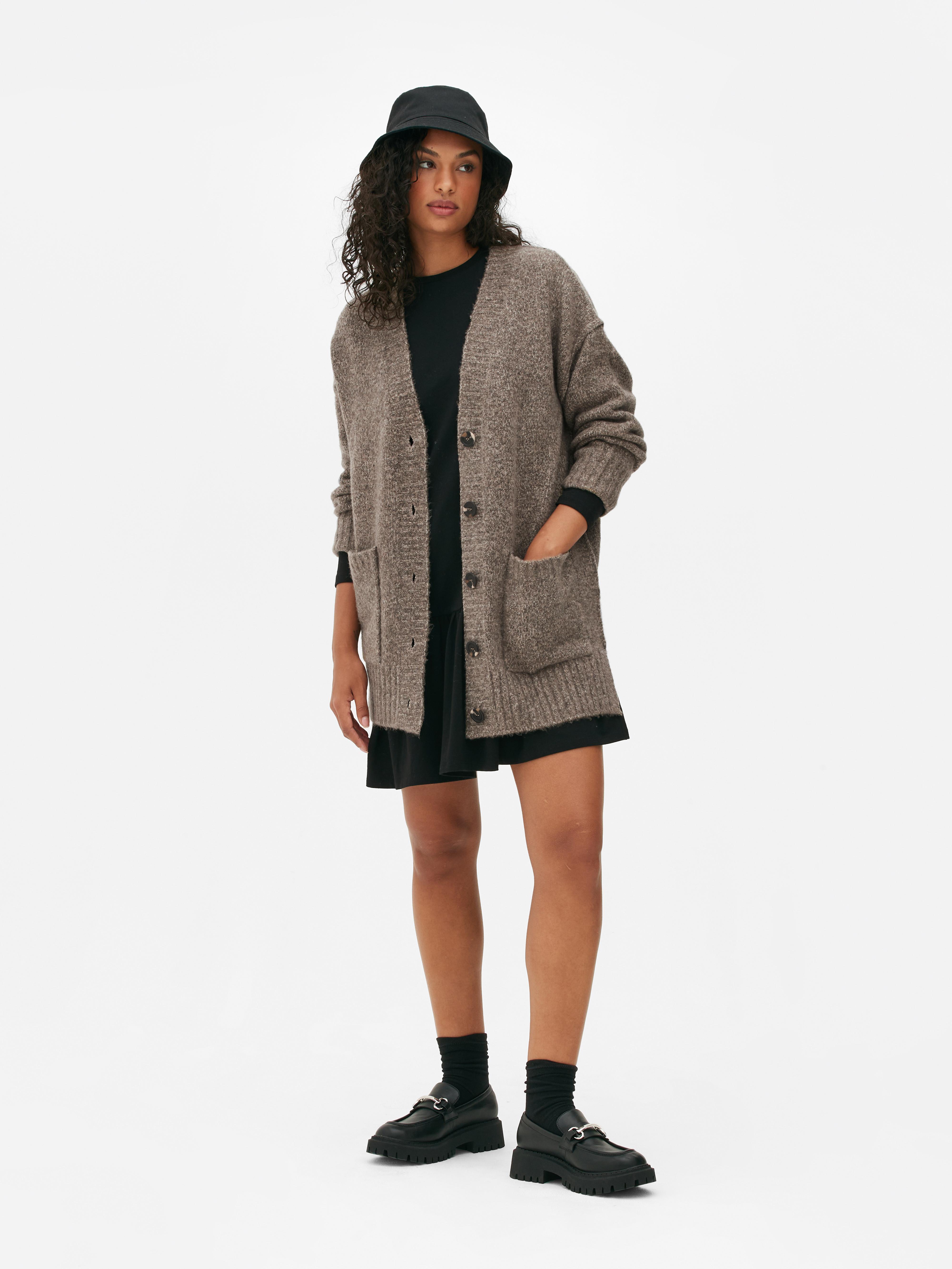 V Neck Textured Cardigan
