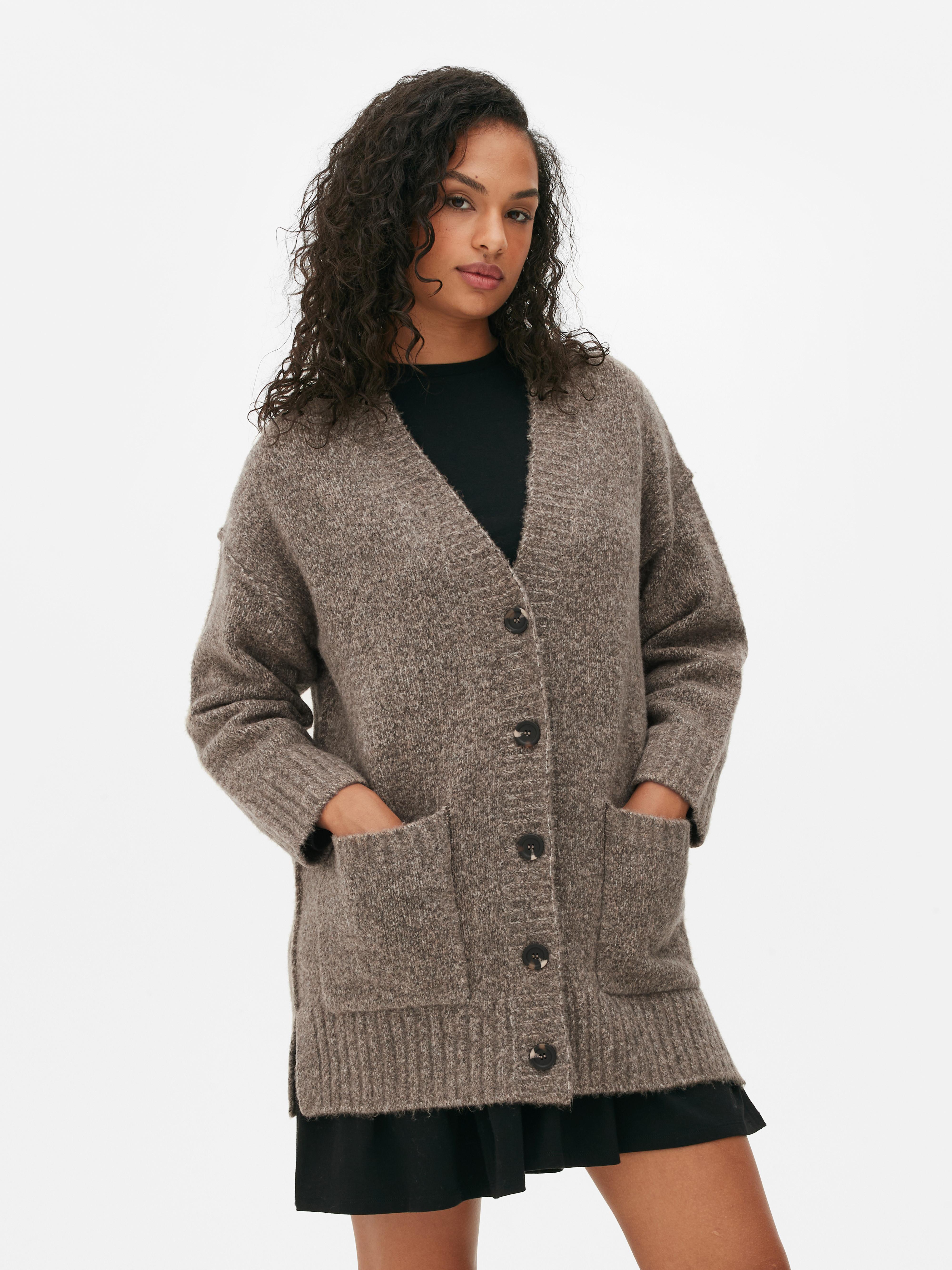 V Neck Textured Cardigan