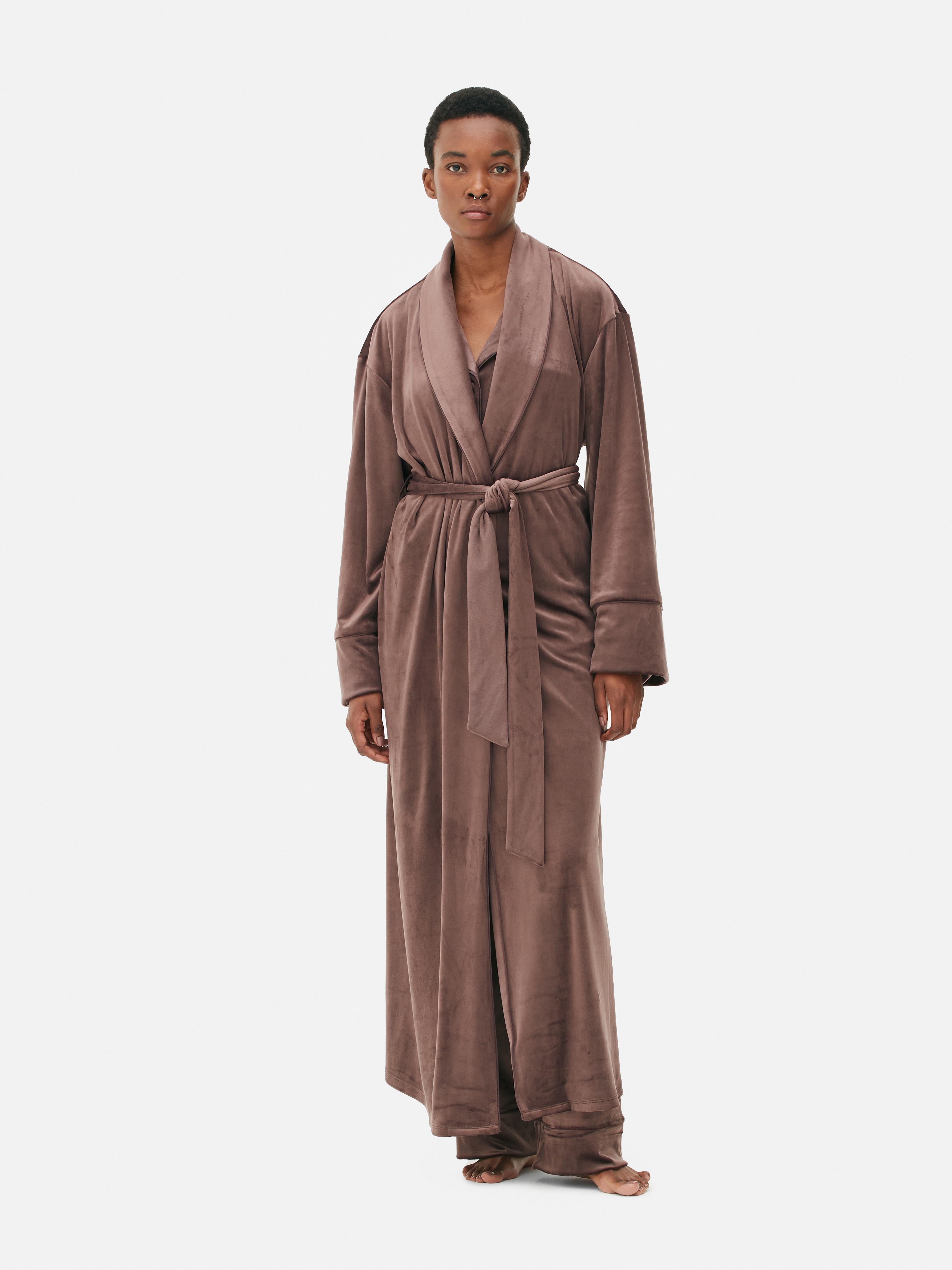 Silk full on sale length dressing gown