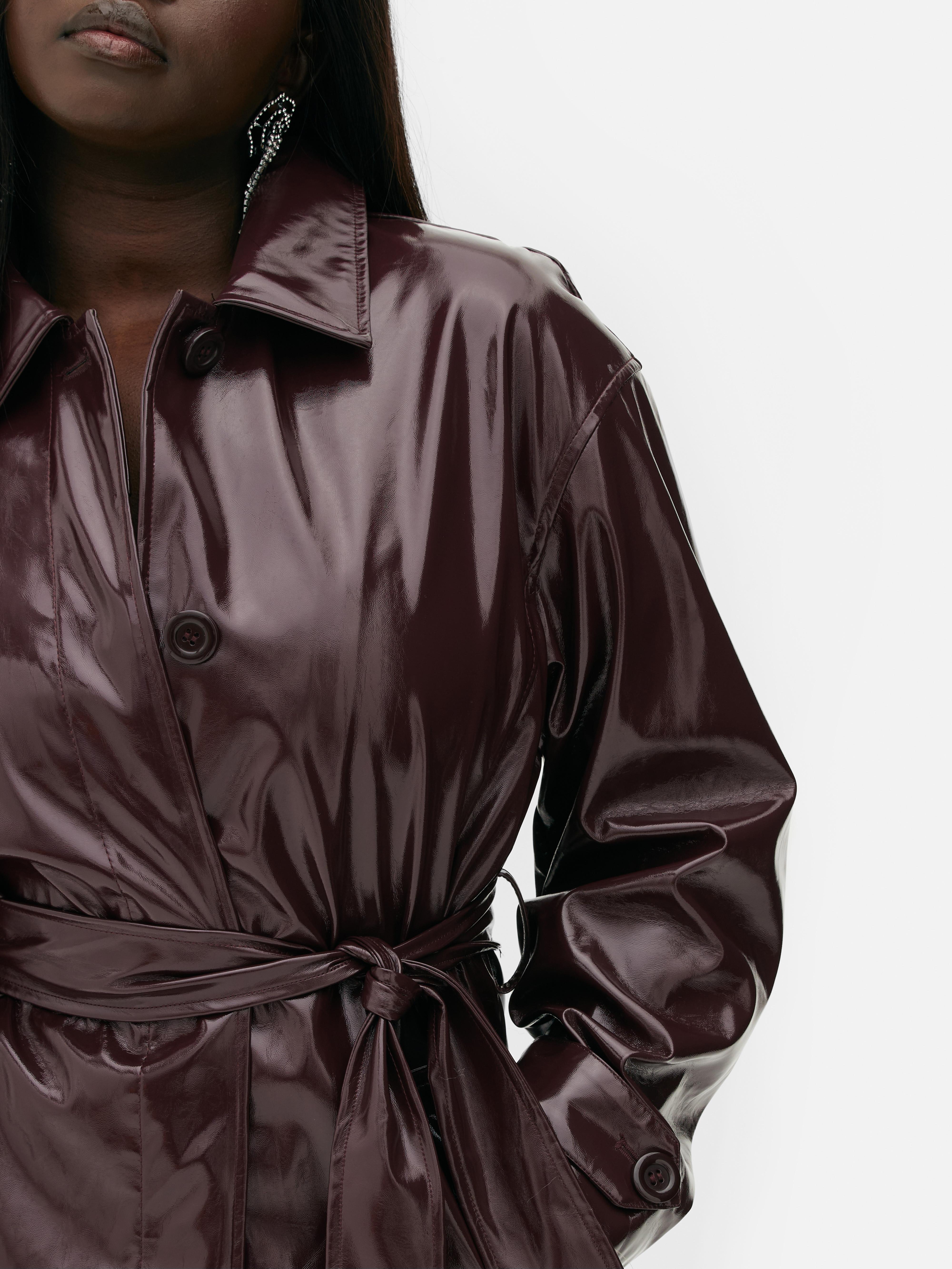 Rita Ora Patent Faux Leather Trench Coat | Primark