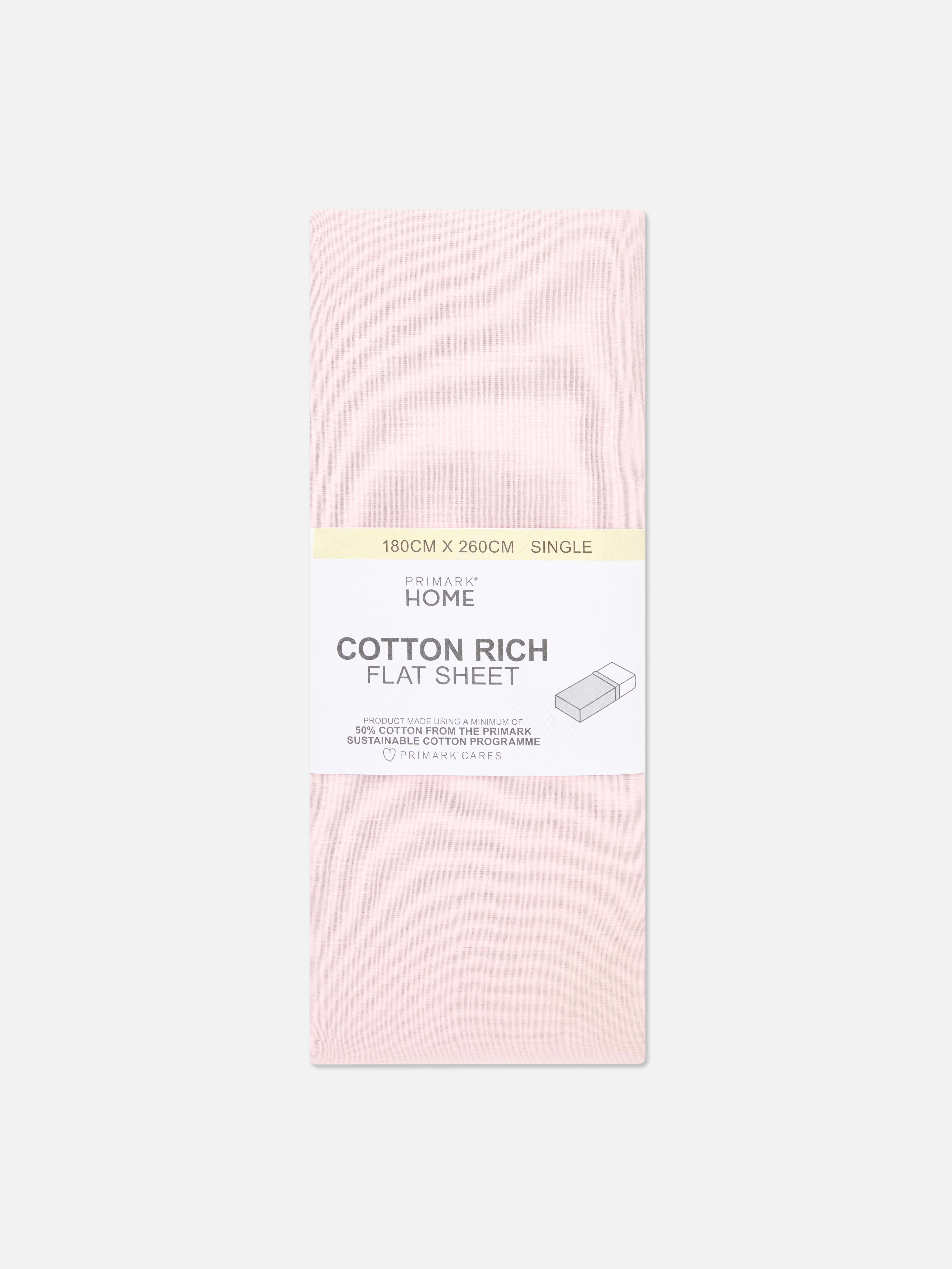 Light Pink Single Flat Sheet Primark
