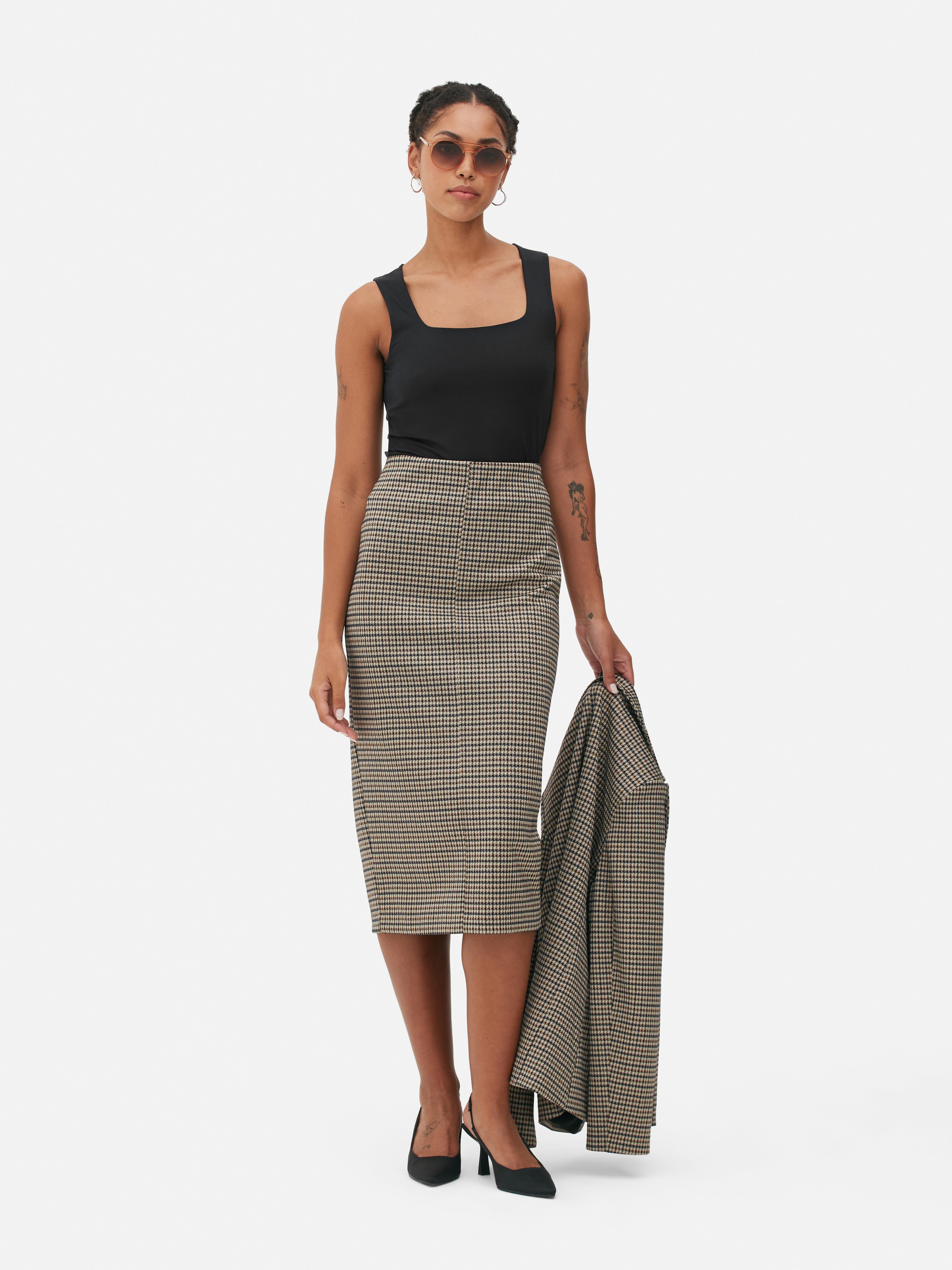 Co-ord houndstooth Pencil Skirt