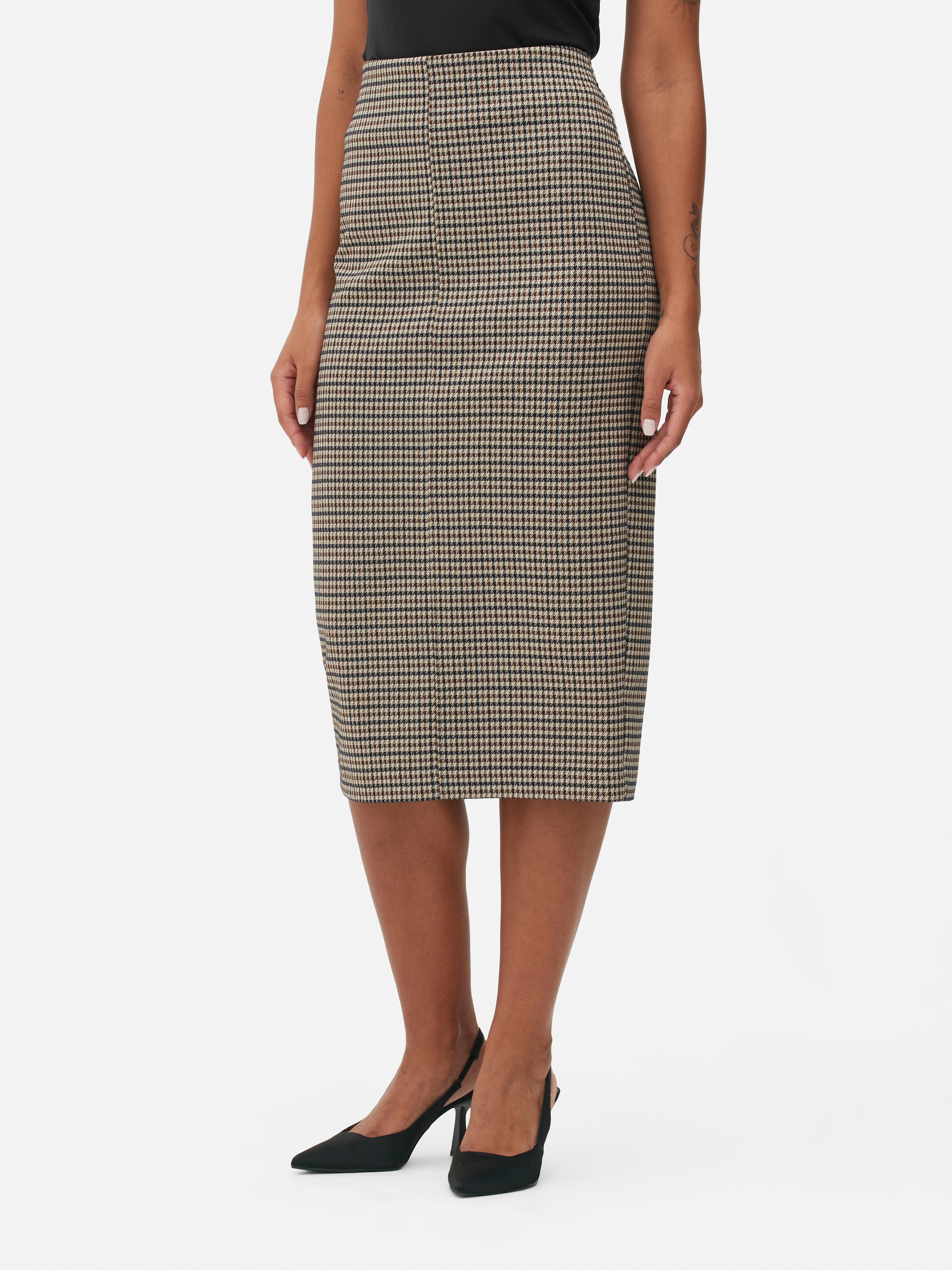 Womens Multi Co-ord houndstooth Pencil Skirt | Primark