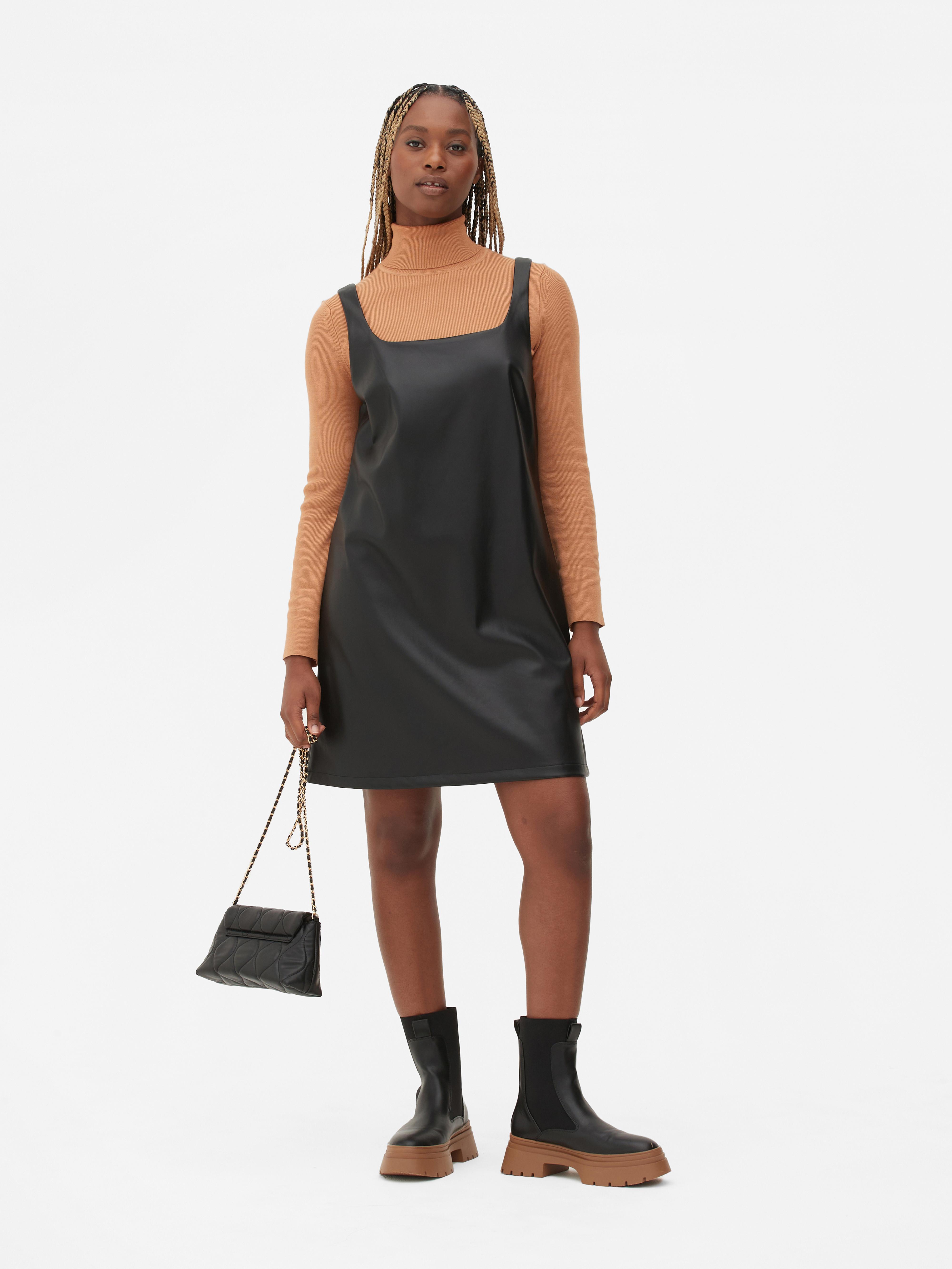 Faux Leather Pinafore Dress | Primark