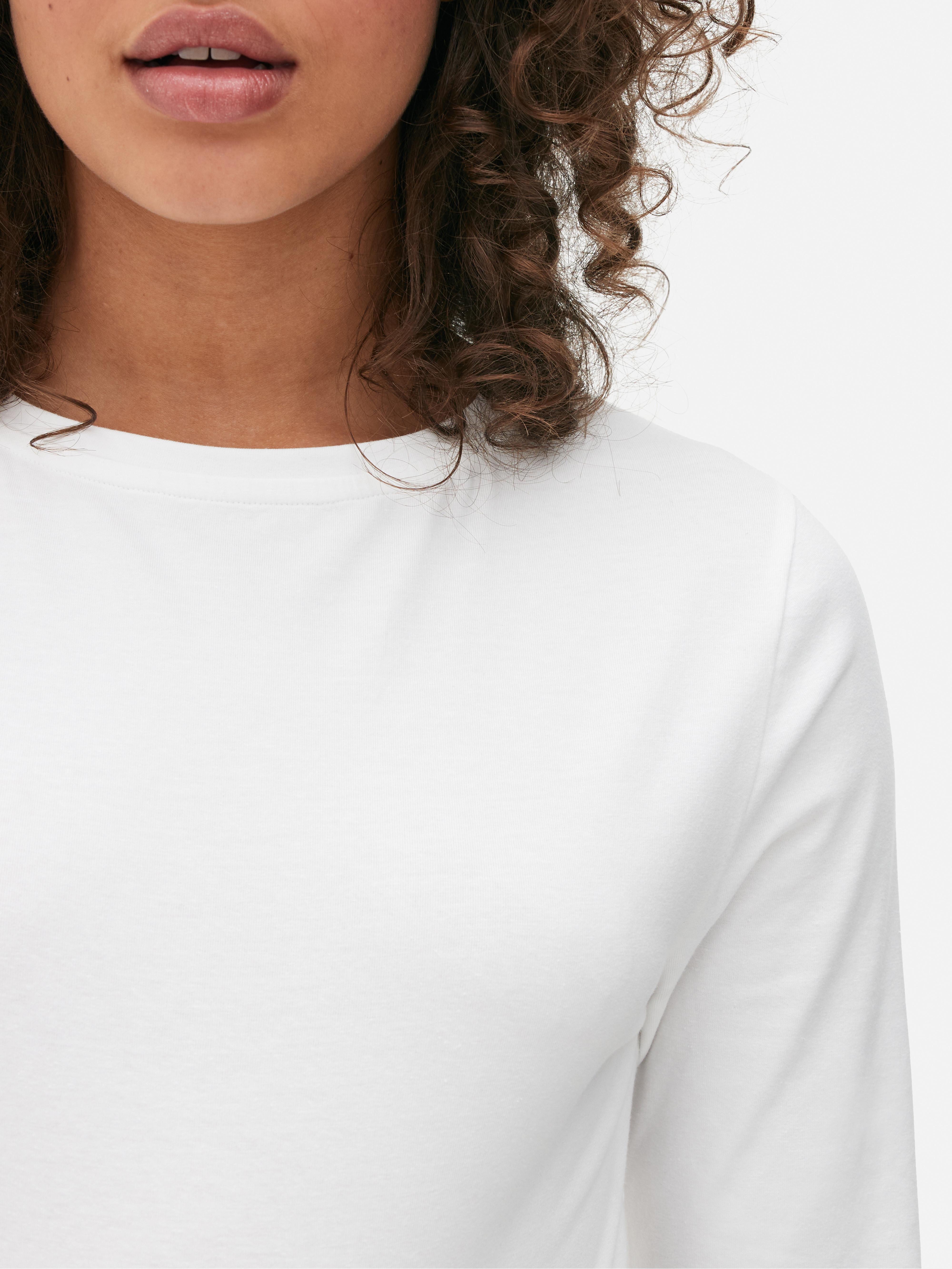 Womens White 2pk Stretch Long Sleeves T-shirts | Primark