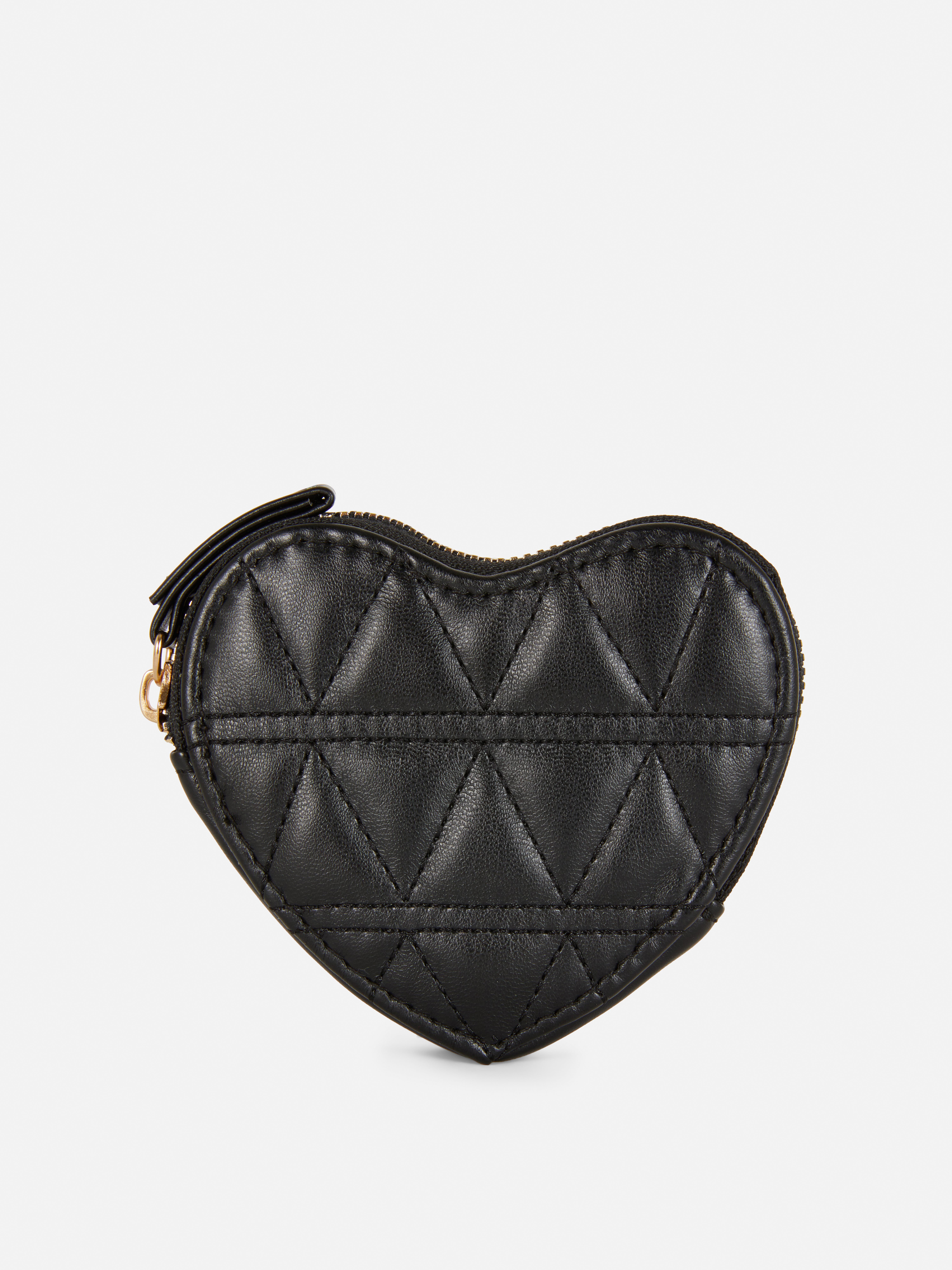 Black leather heart coin purse
