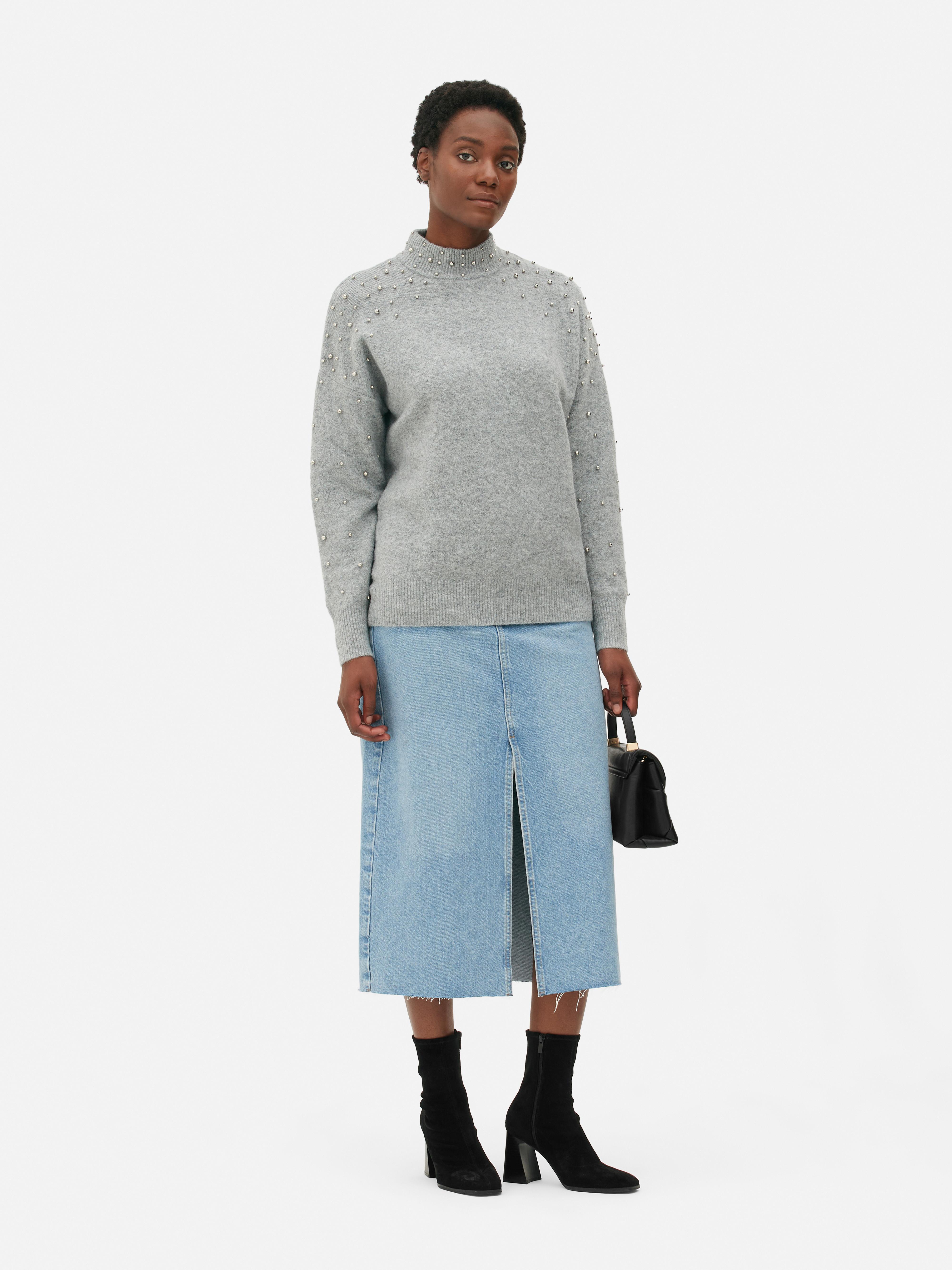 Embellished Pearl Sweater | Primark