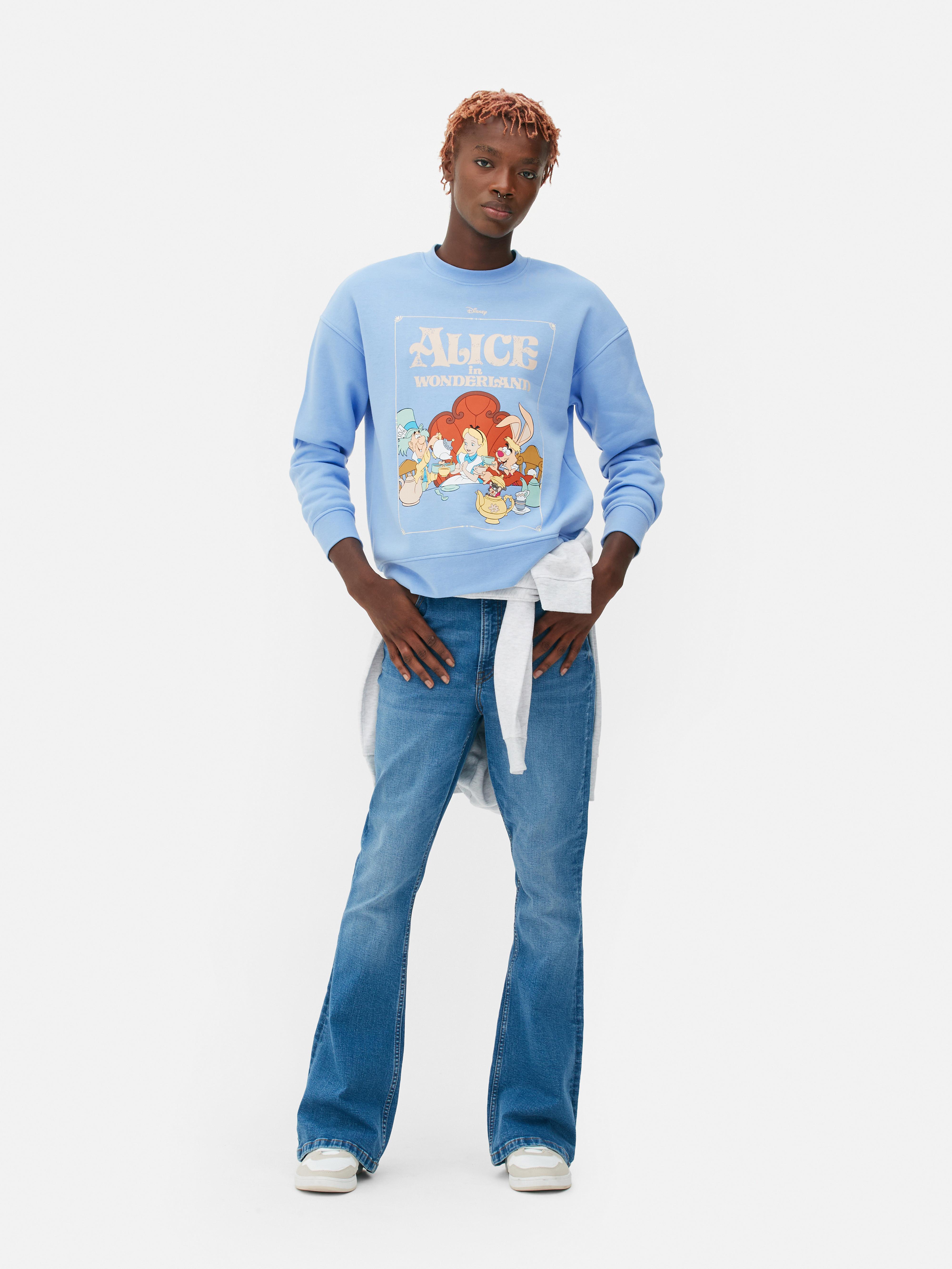 Women's Disney Alice In Wonderland Graphic Sweatshirt - Light Blue Xl :  Target