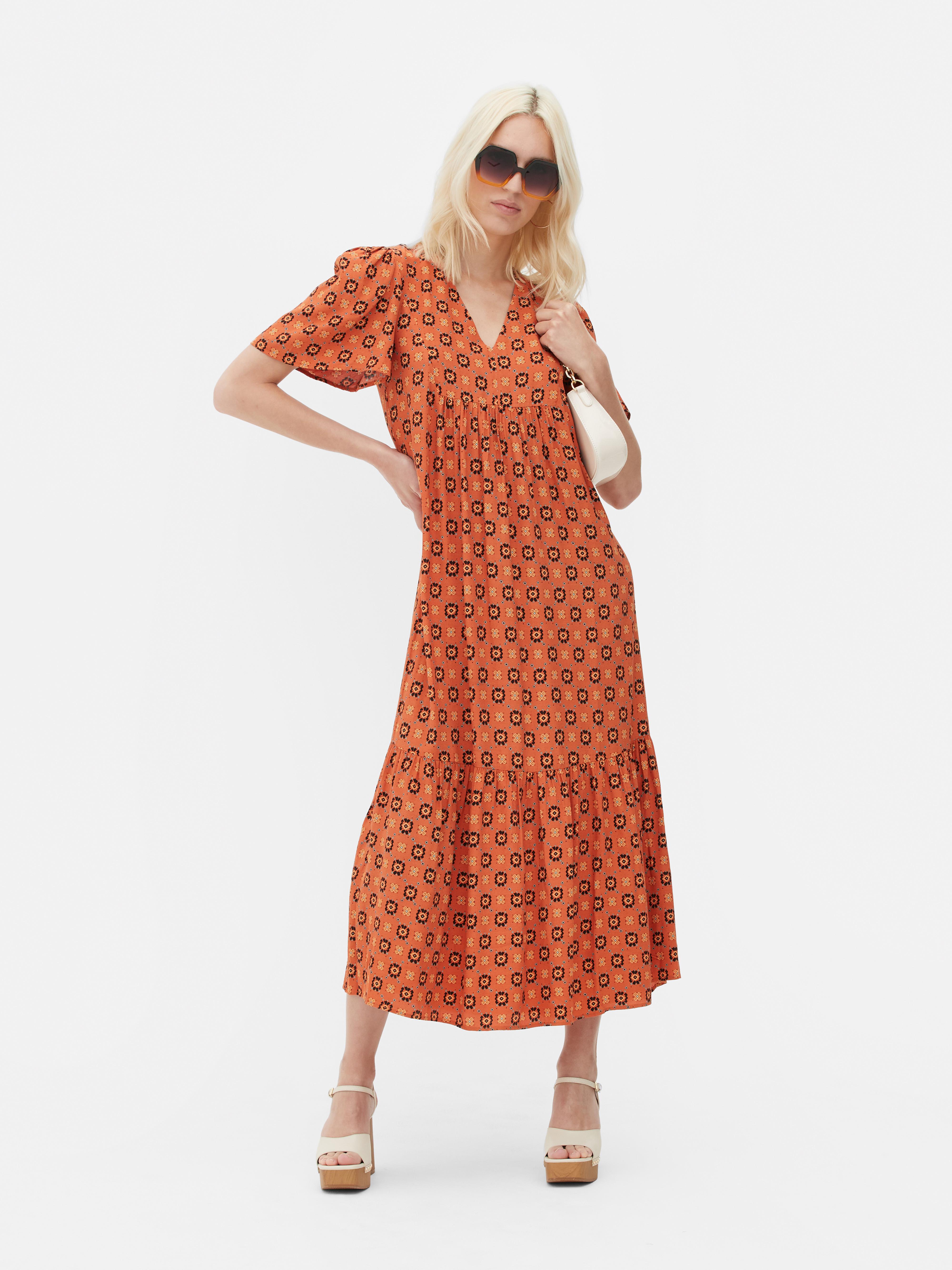 V-neck Smock Maxi Dress | Primark