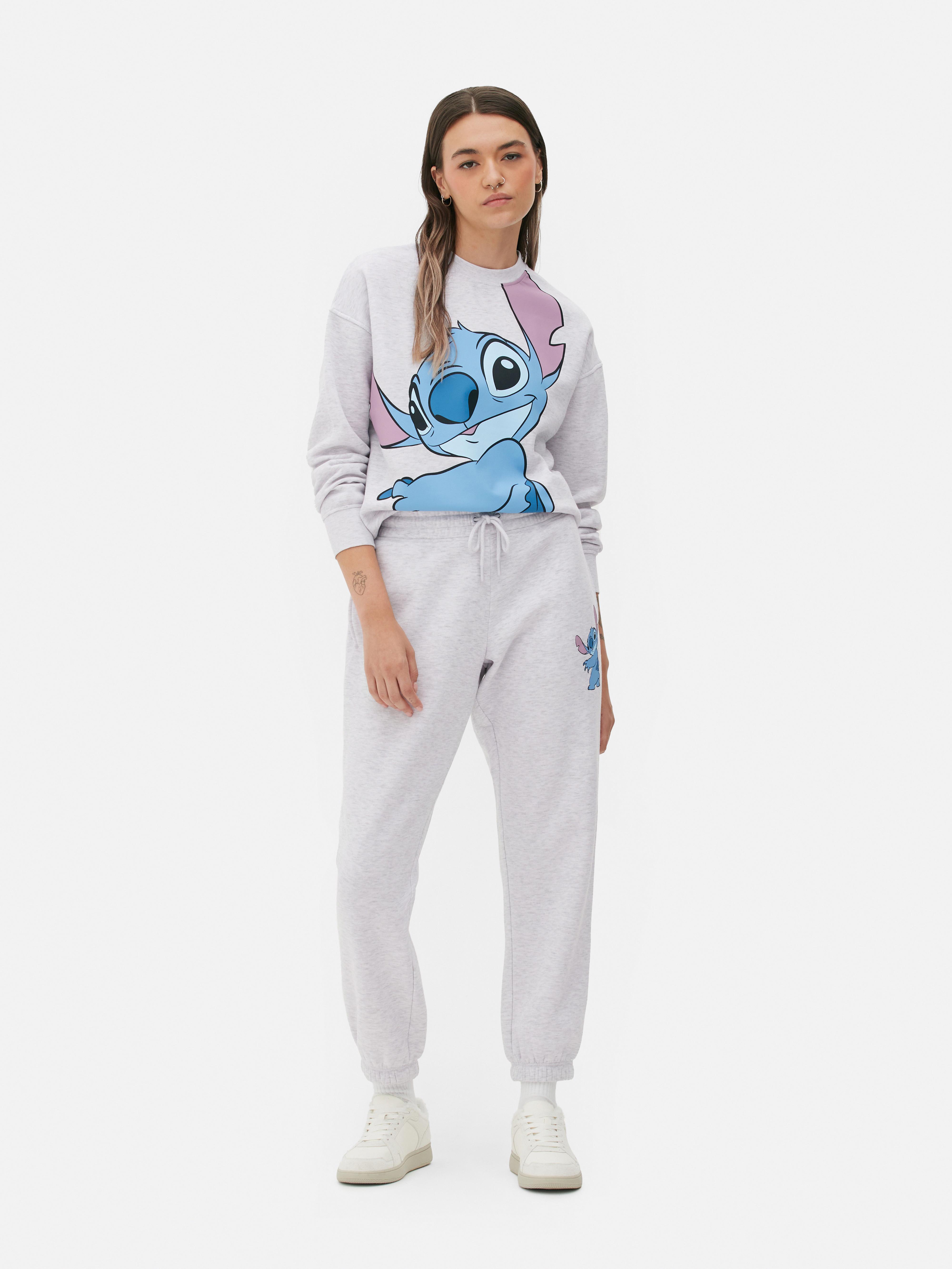 Disney Lilo & Stitch Winky Face Junior's Joggers (as1, Alpha, m, Regular)  White: Clothing, Shoes & Jewelry 