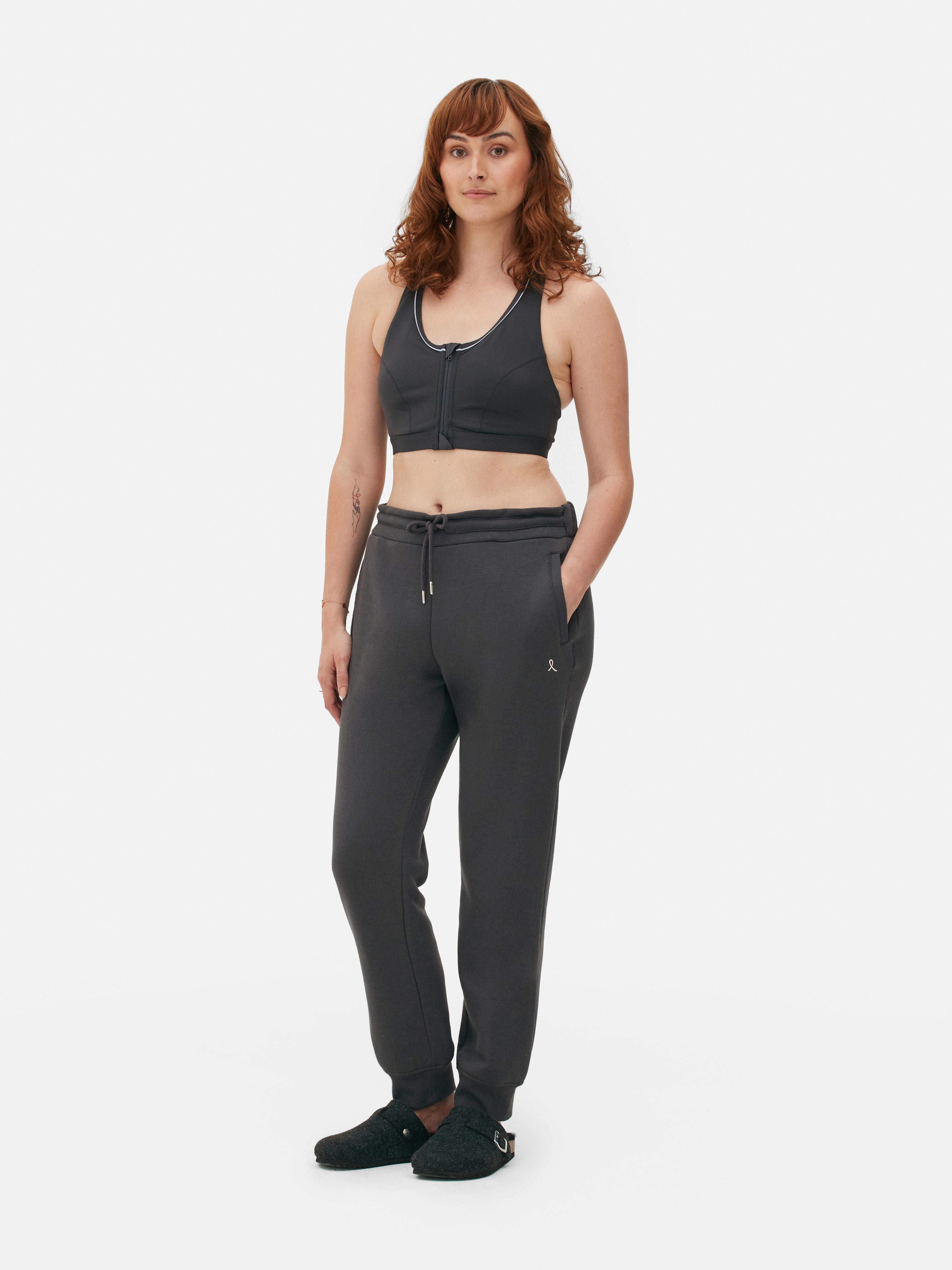 Womens Charcoal Post-Surgery Zip Front Sports Bra | Primark