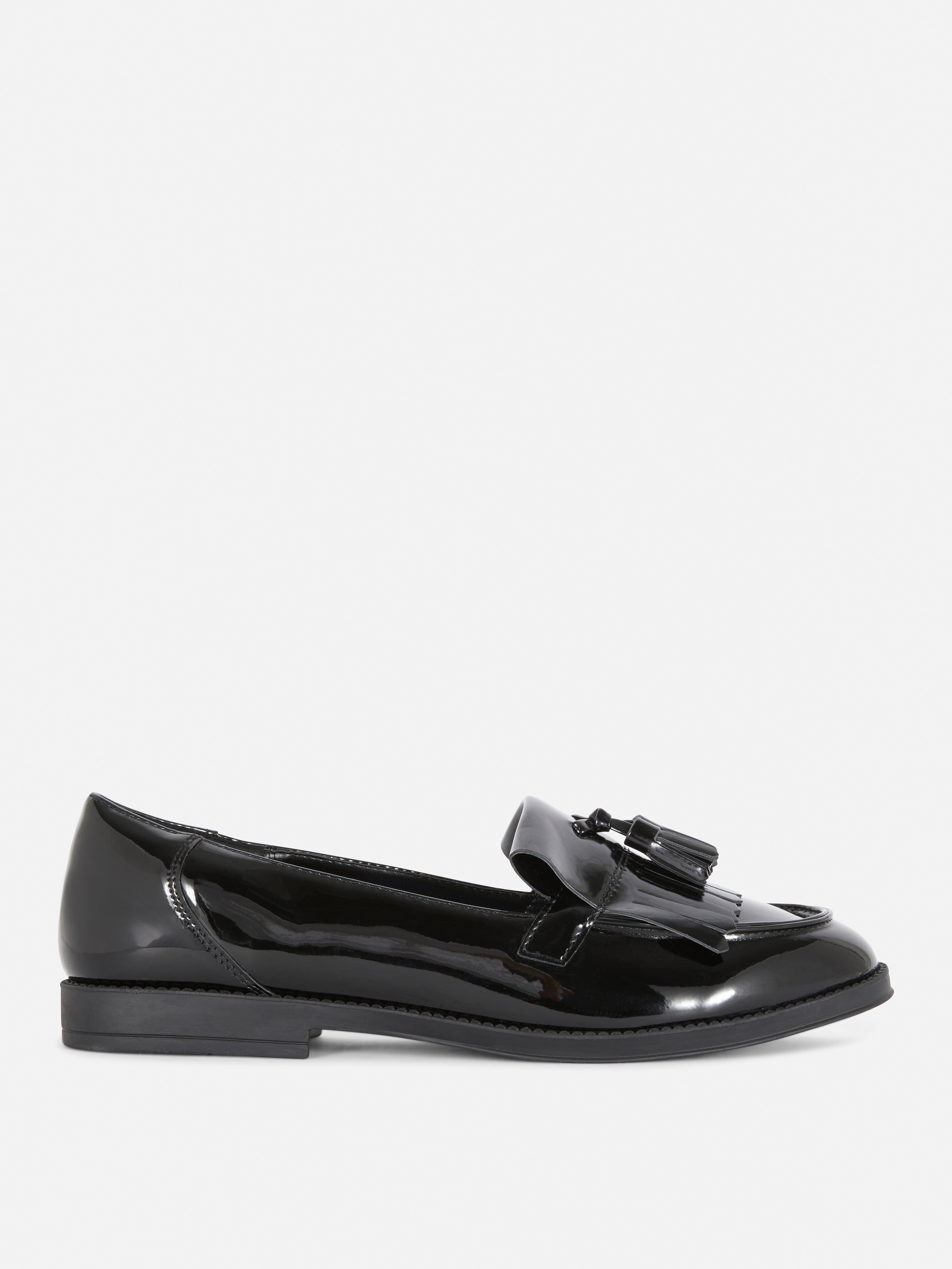 Wide Fit Patent Tassel Loafers